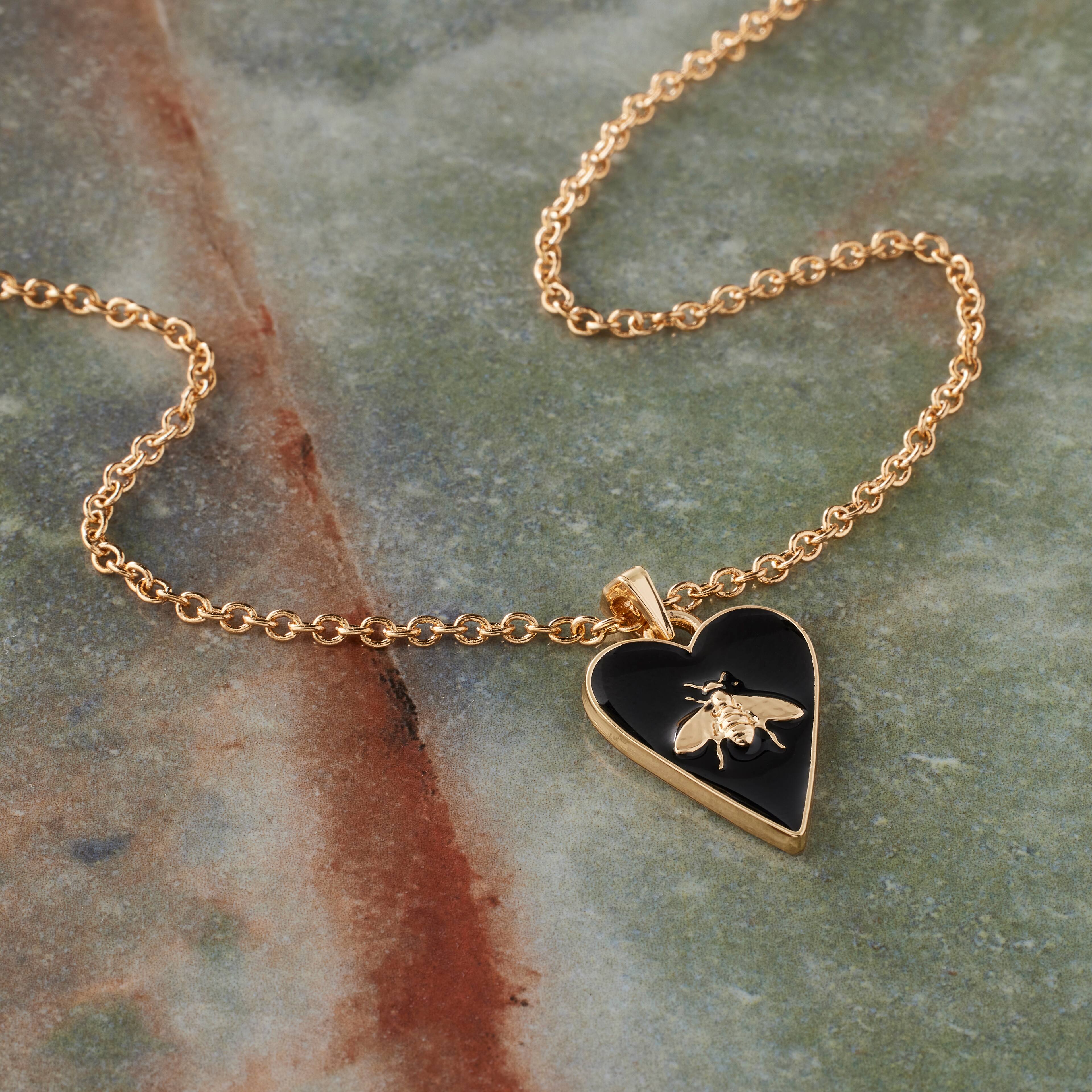 12 Pack: Gold & Black Heart Bee Pendant by Bead Landing™