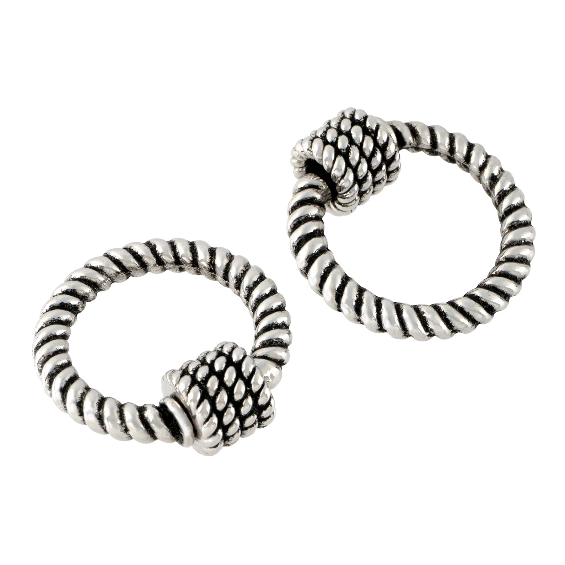 23mm Rhodium Twist Clasp Charm Connectors, 2ct. by Bead Landing™