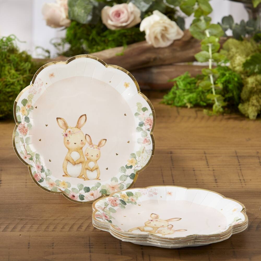 Kate Aspen® 7'' Pink Woodland Baby Premium Paper Plates, 16ct.