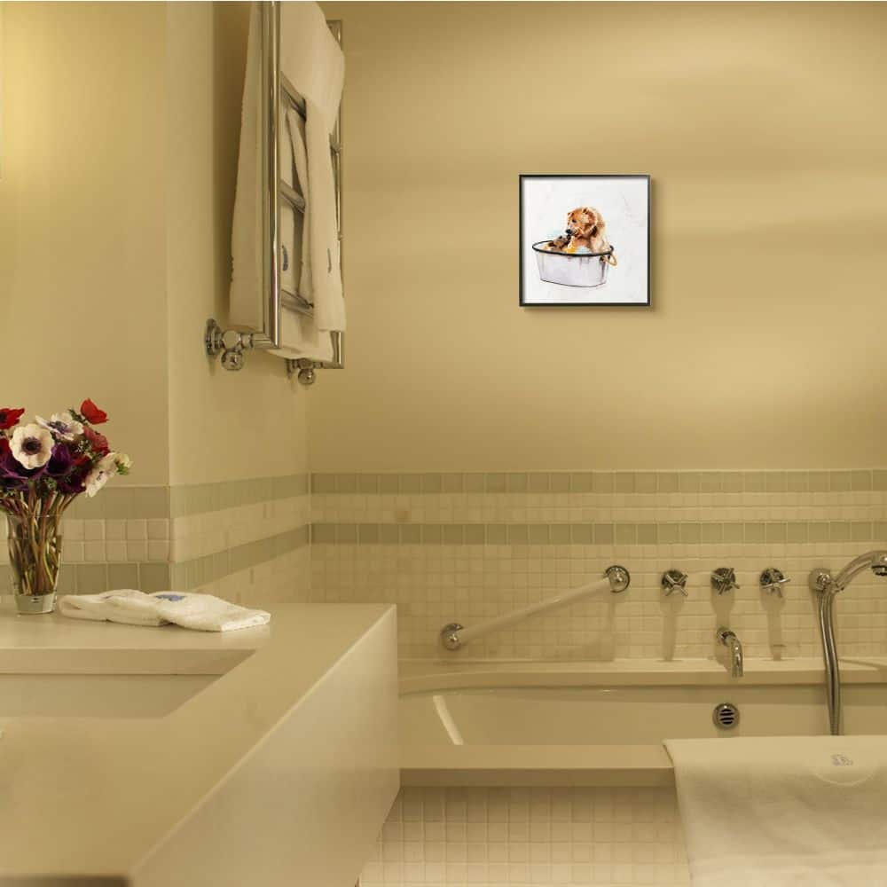 Stupell Industries Rustic Mother Bear and Cub in Bubble Bath,12" x 12"