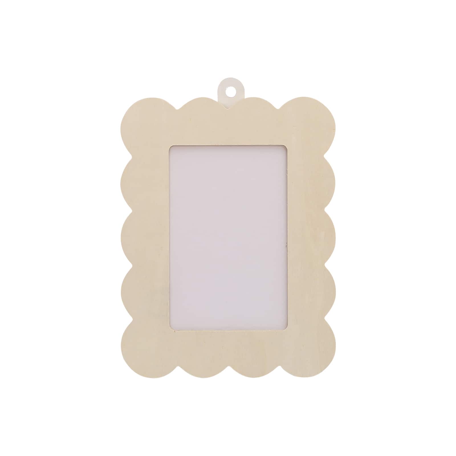 24 Pack: 4" x 6" Wooden Scalloped Frame by Make Market®
