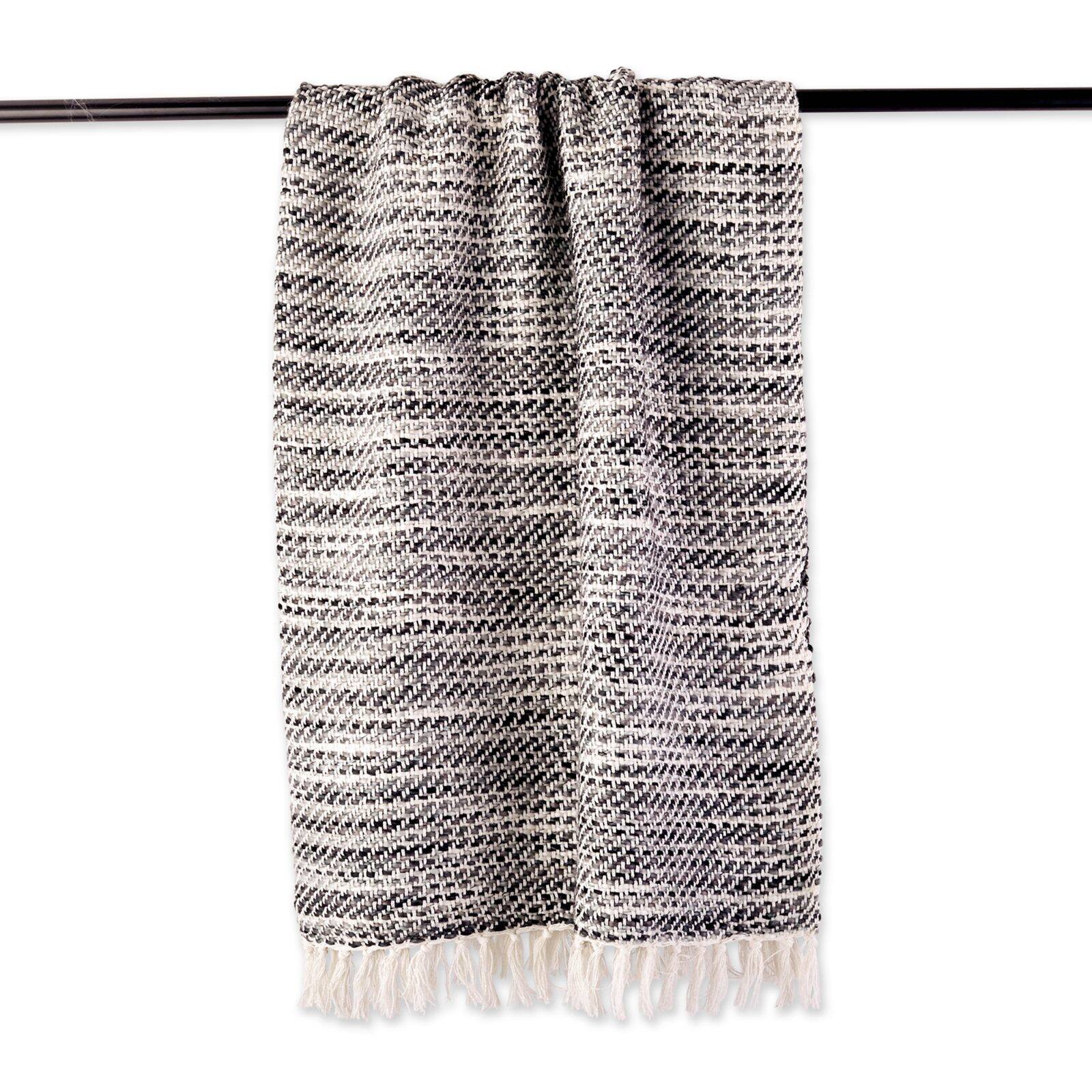 DII® Gray Tone Diagonal Stripe Acrylic Throw