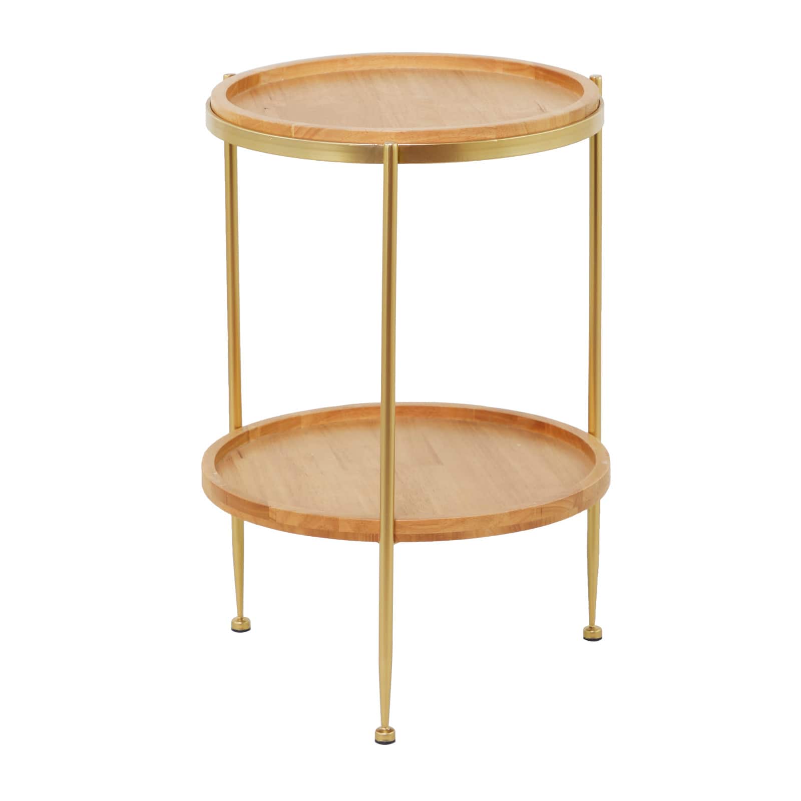 25" Brown Metal Contemporary Accent Table