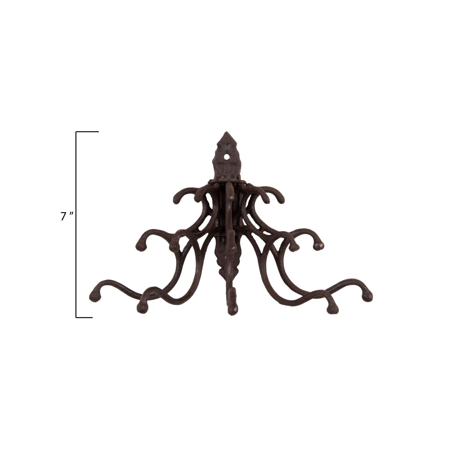 Hello Honey® 7.5" Antique Rust Finish Cast Iron Wall Hooks