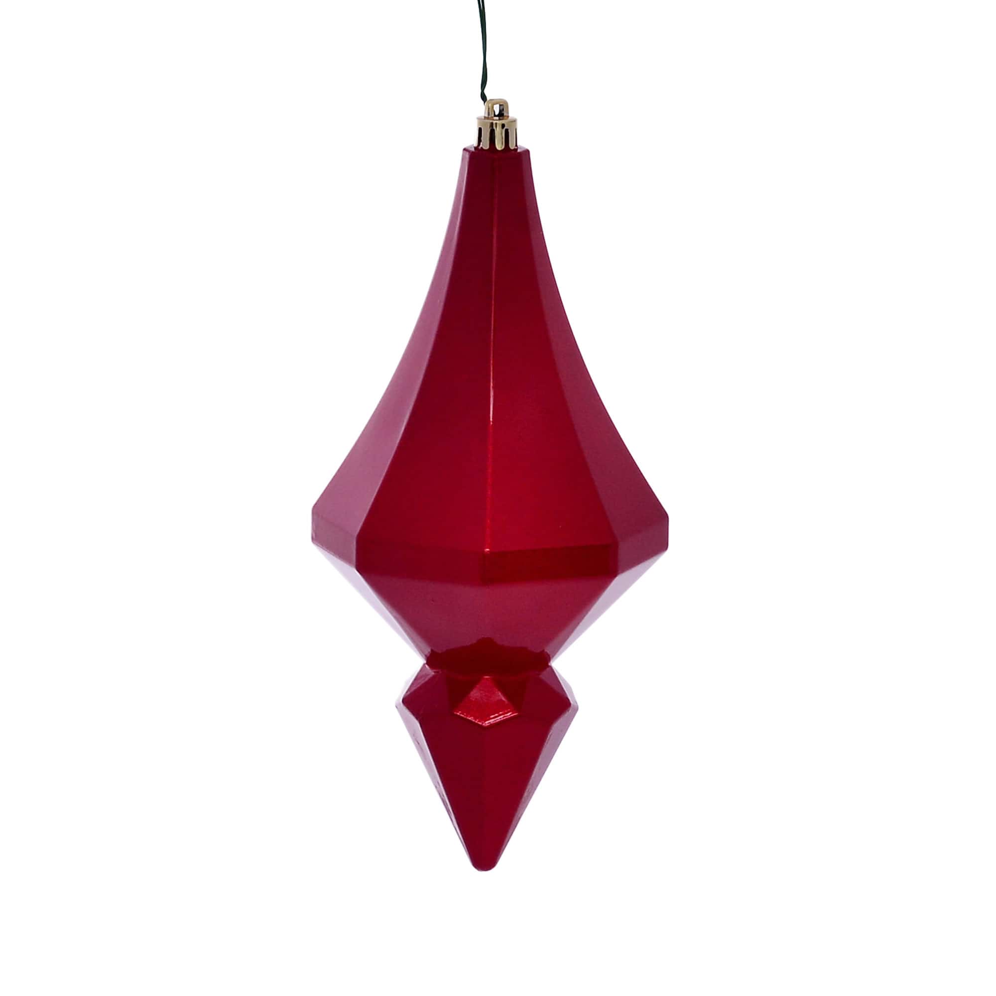 Vickerman 8.5" Red Candy Finish Diamond Finial Ornaments, 2ct.