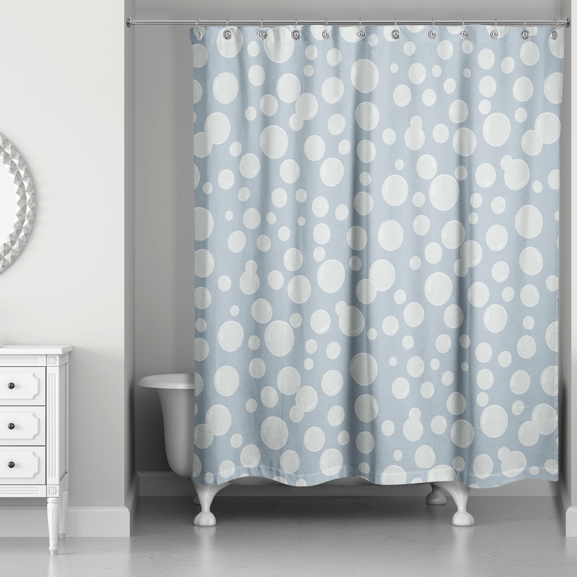 74" Bubbles All Over Shower Curtain