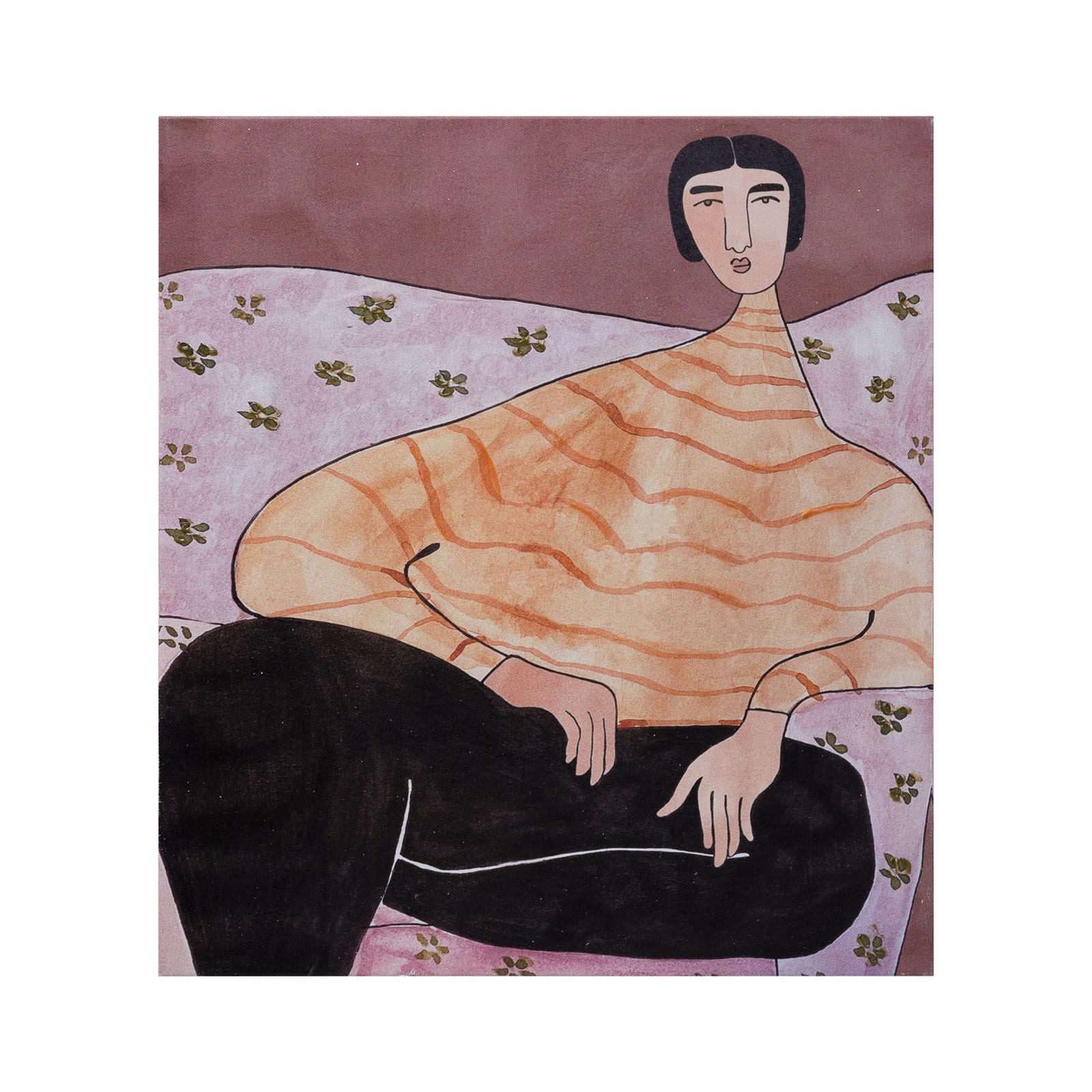 Hello Honey® Sitting Figure Hand-Painted Canvas Wall Décor