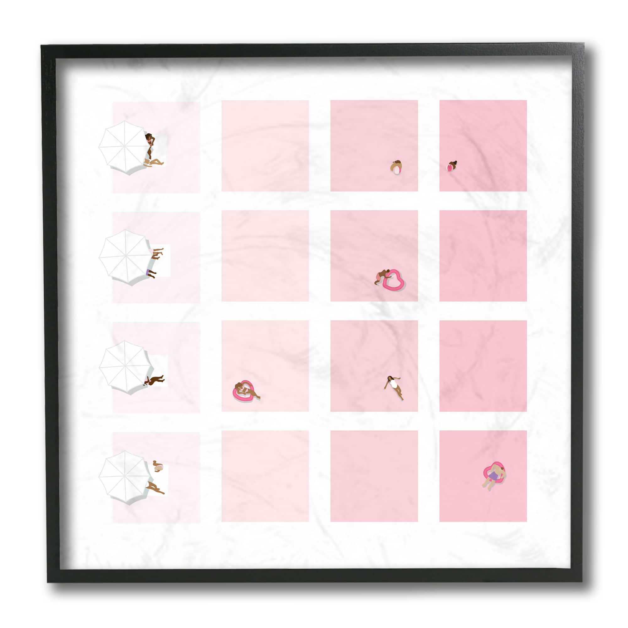 Stupell Industries Tropical Summer Pool Abstract Pink Geometric Pattern, 12" x 12"