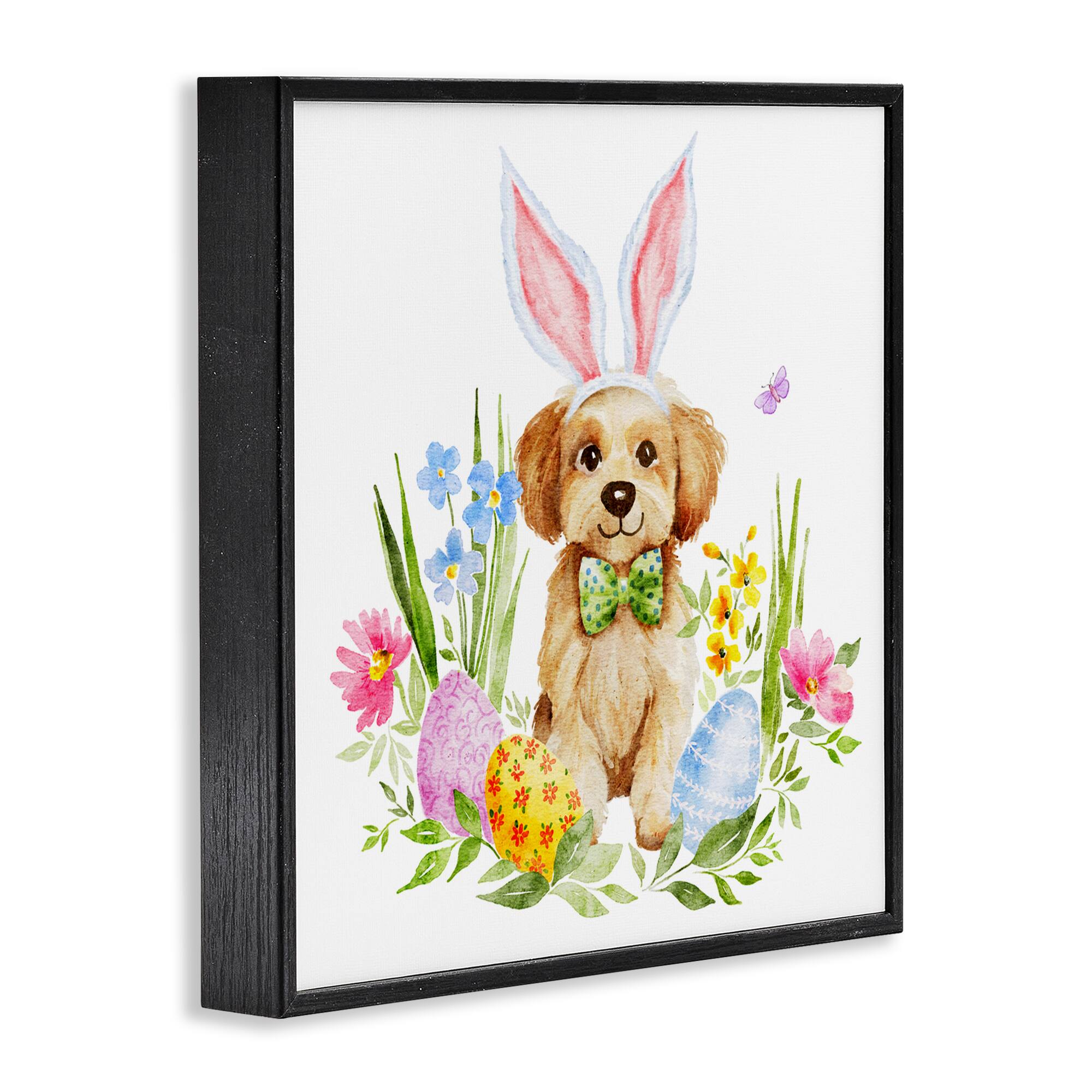 Stupell Industries Playful Easter Puppy Framed Giclée Wall Art
