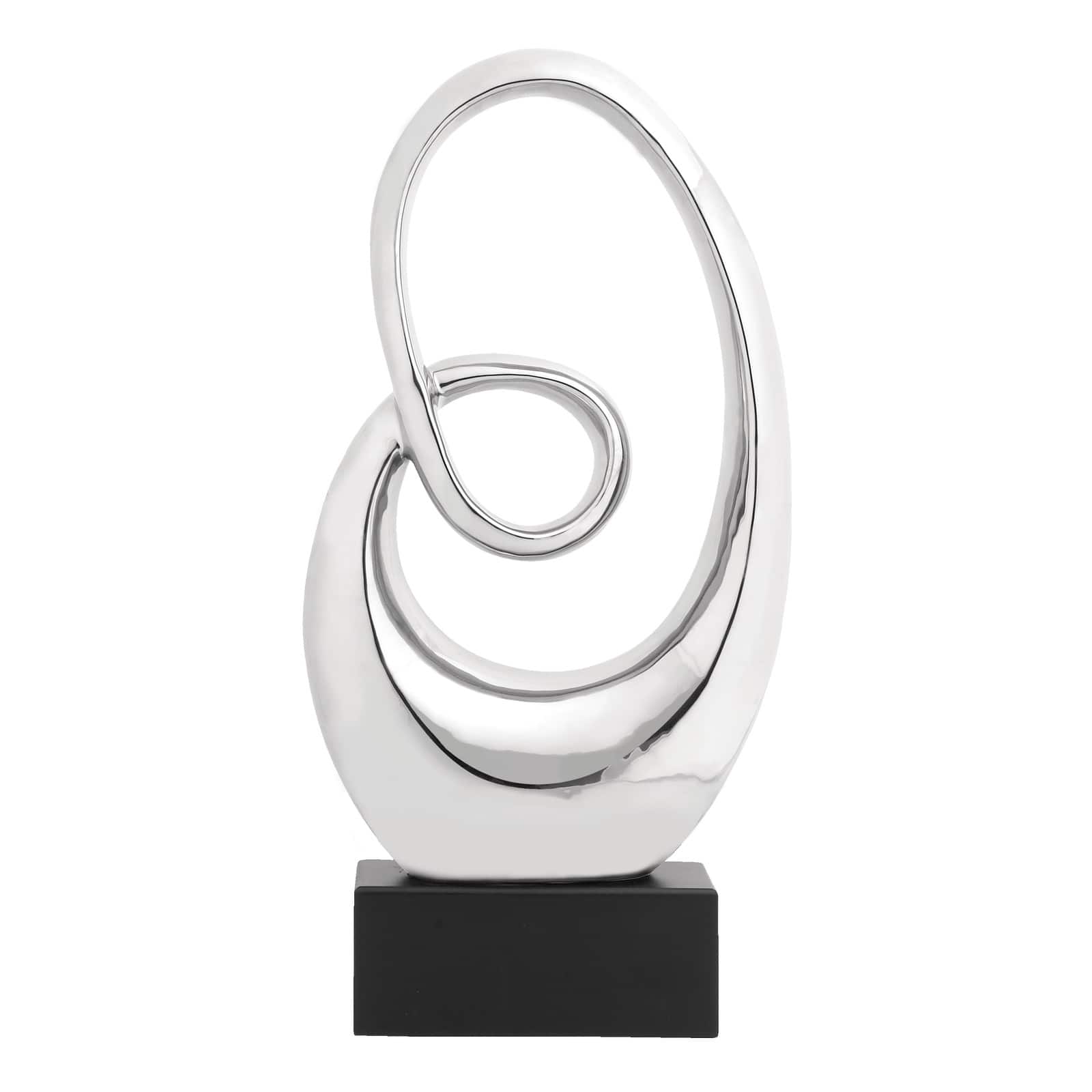 21" Silver Modern Abstract Sculpture
