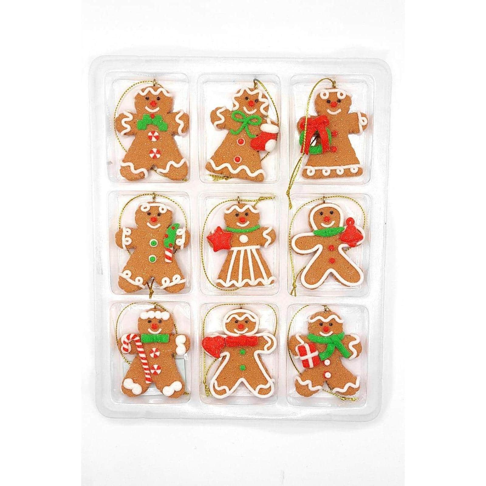 Wizardi Small Christmas Gingerbread Ornaments, 9ct.