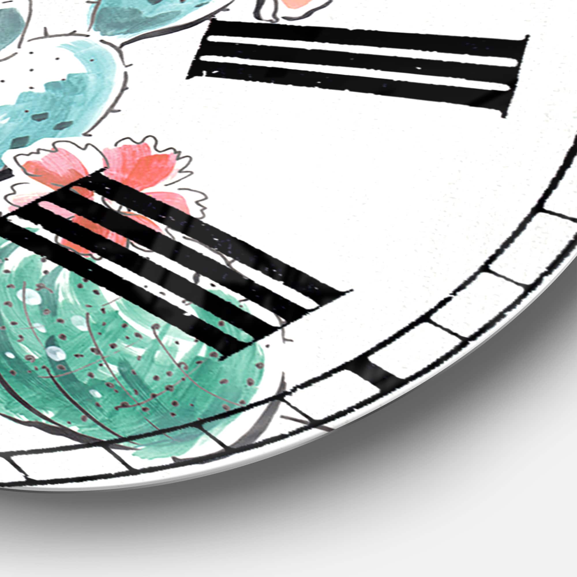 Designart 'Desert Botanical Bloom Iii Farmhouse Wall Clock