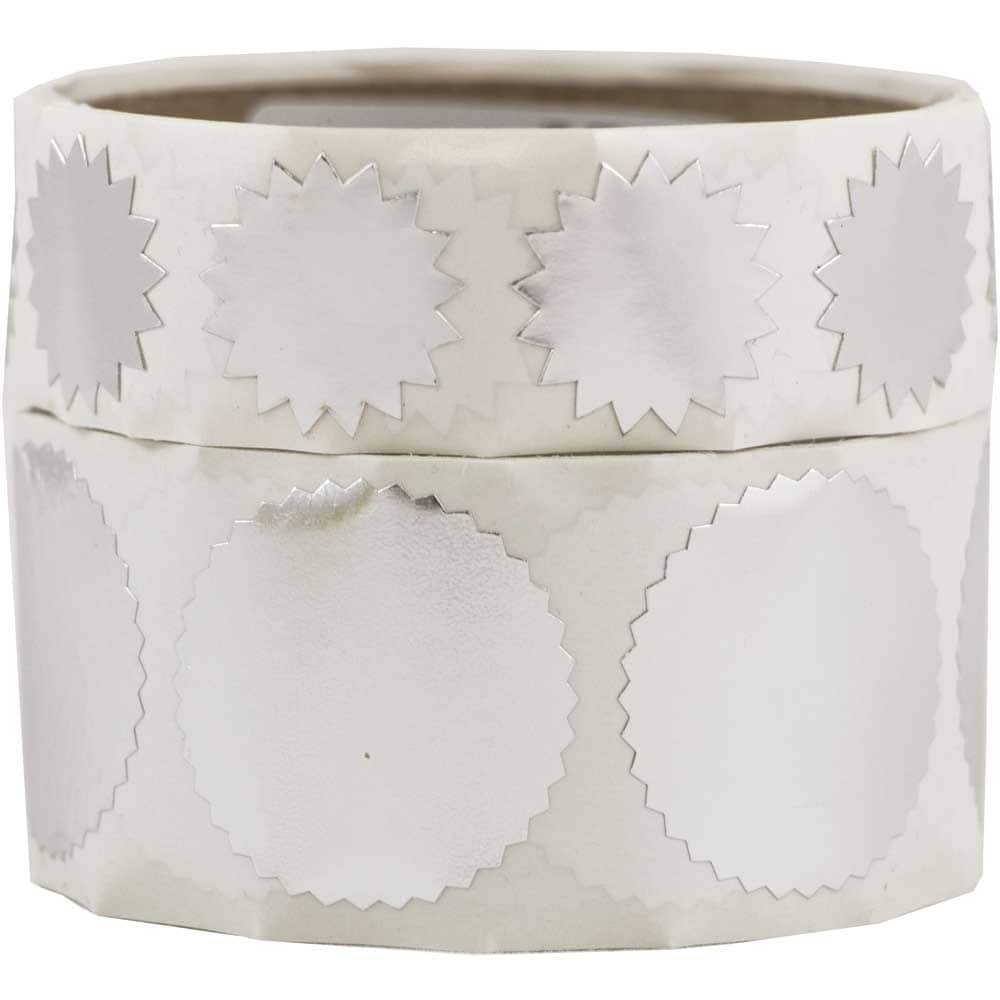 JAM Paper Silver Serrated Edge Circle Label Wafer Seal Combo Pack