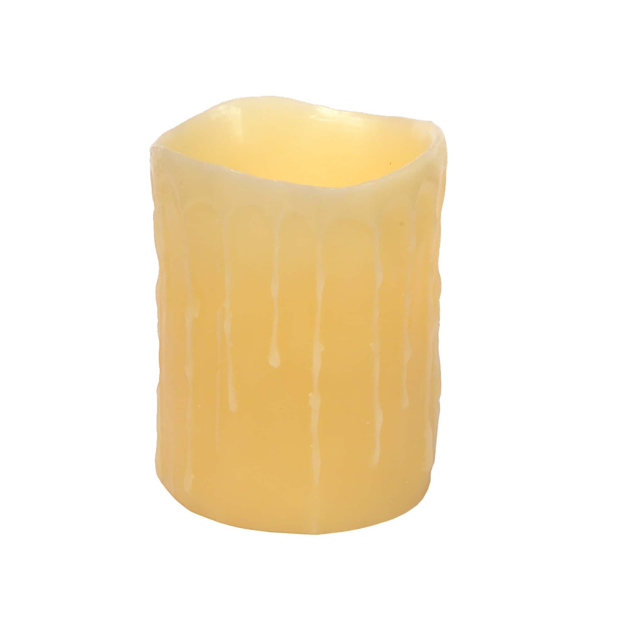 4" x 5" LED Wax Dripping Pillar Candle Set