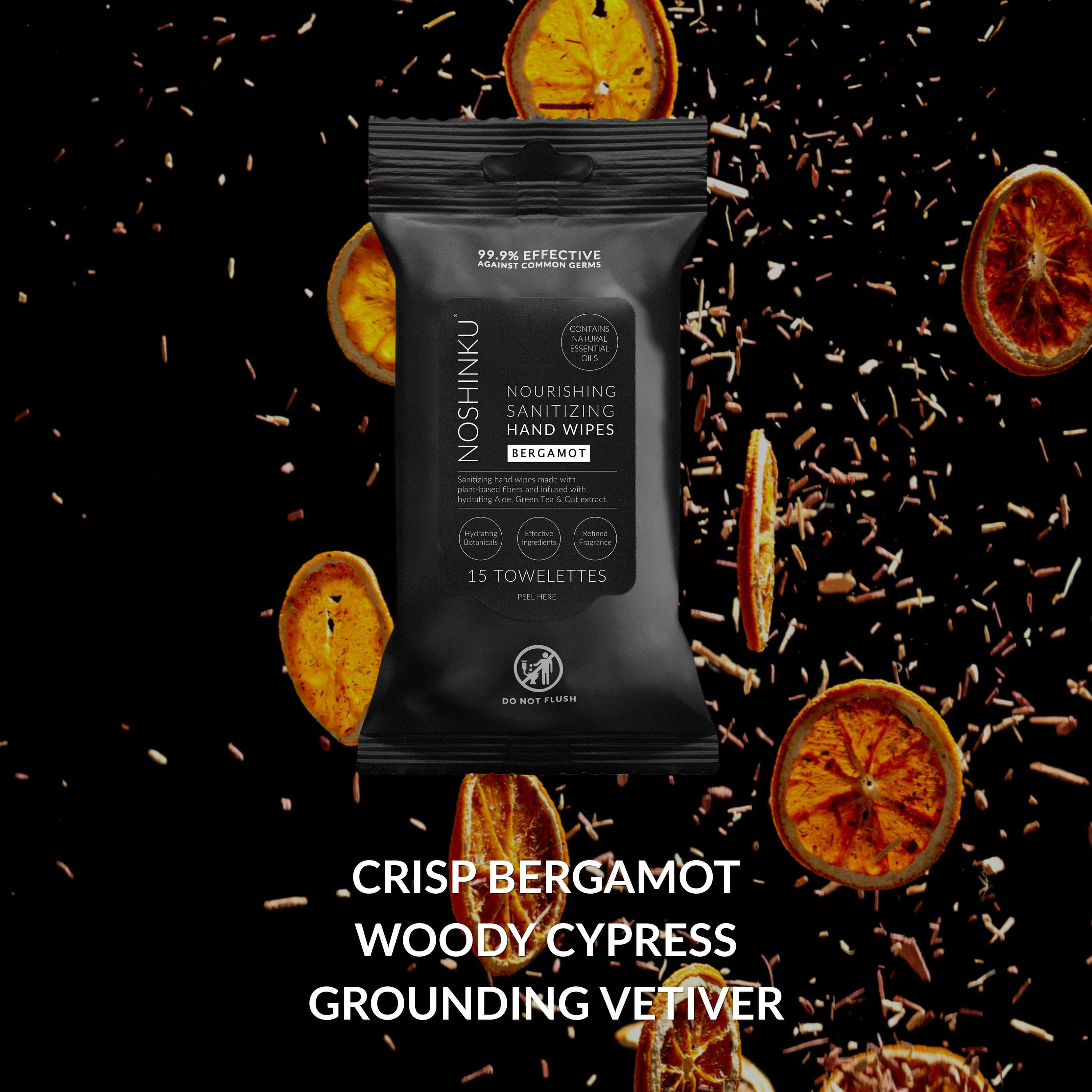Noshinku Bergamot Nourishing Hand Sanitizing Wipes
