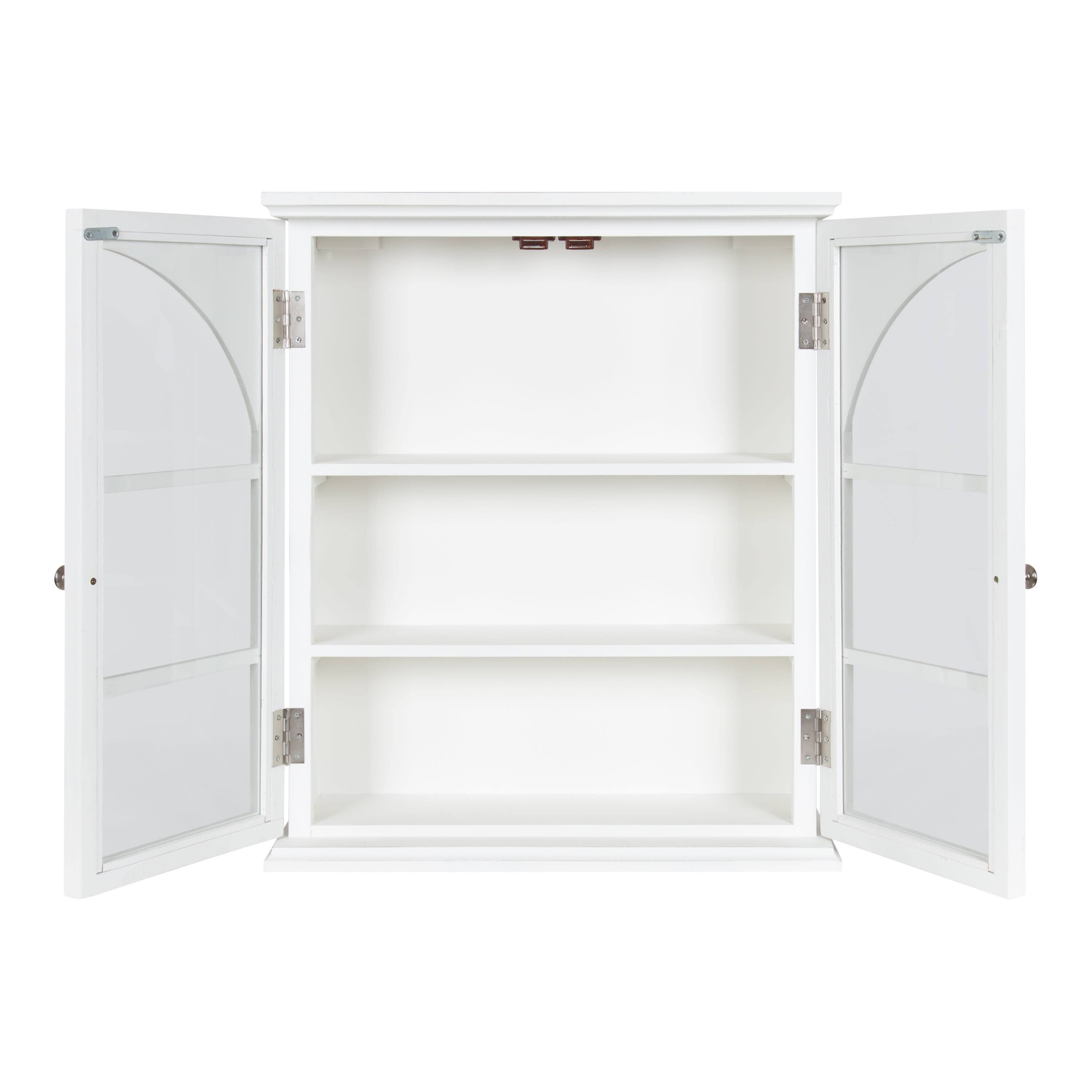 Kate and Laurel White Walsted Decorative Wood Arch Cabinet
