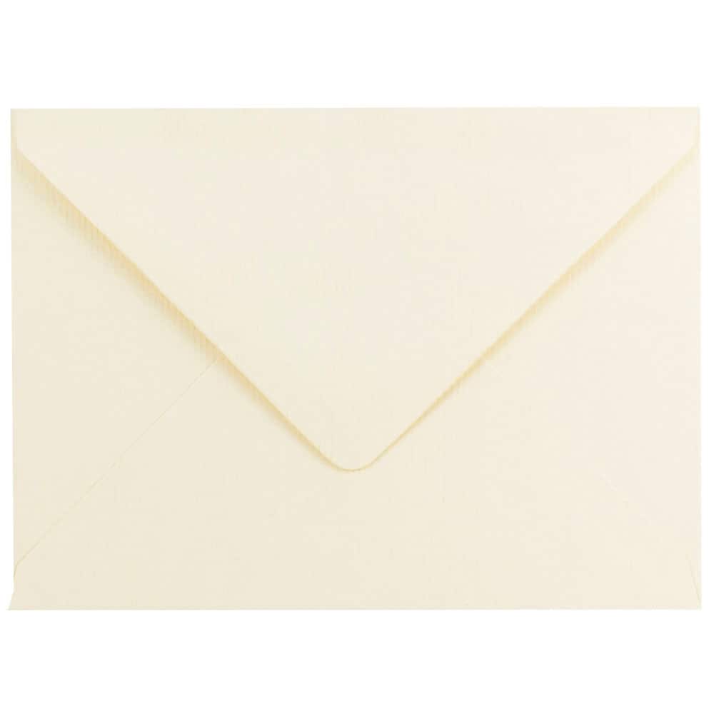 JAM Paper A7 Ivory Laid Strathmore Invitation Envelopes with Euro Flap 50ct.