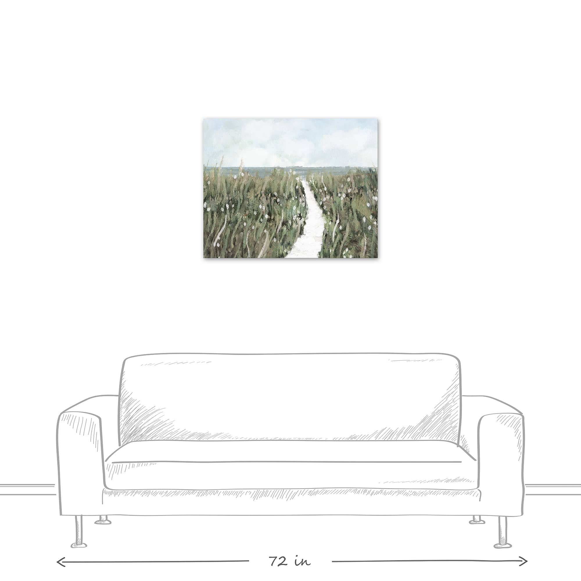 Path In The Field 30" x 24" Canvas Wall Art