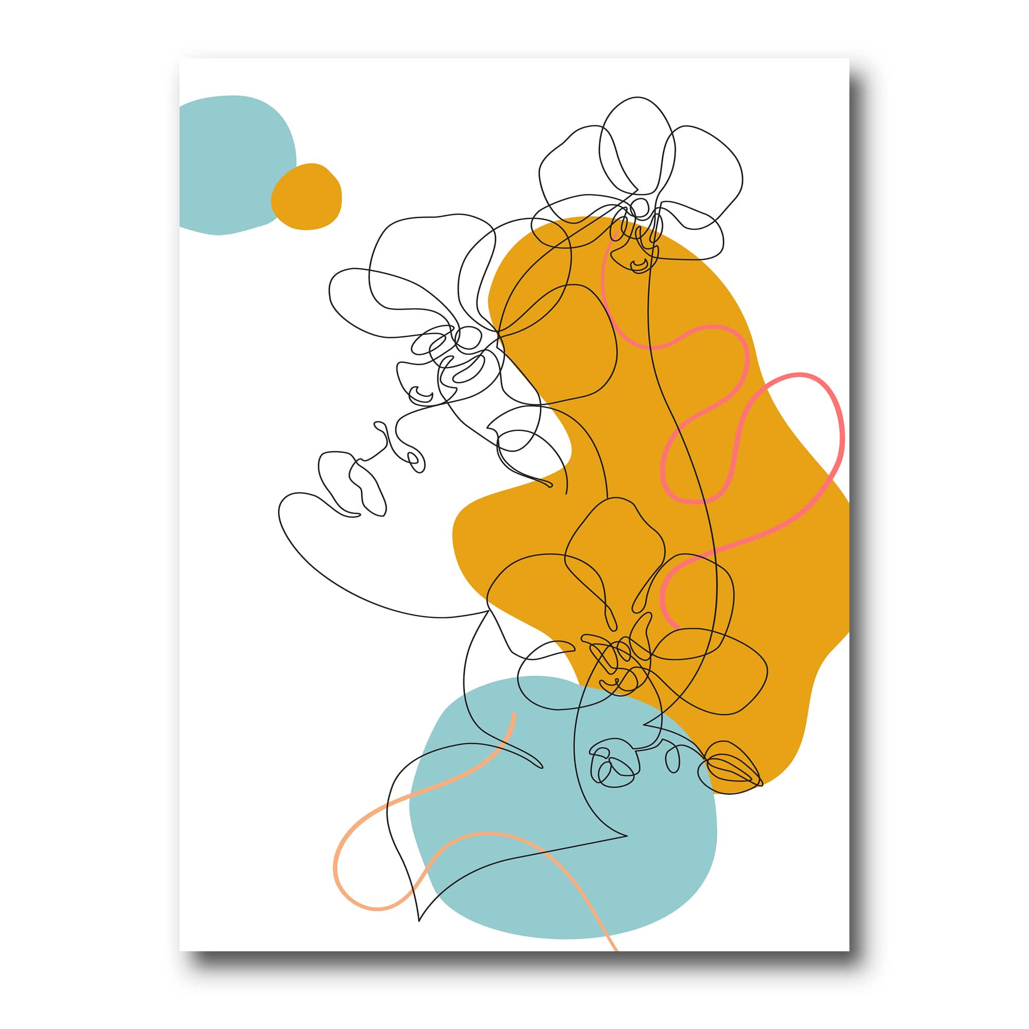 Designart - Beautiful Woman One Line Drawing - Modern Canvas Wall Art Print