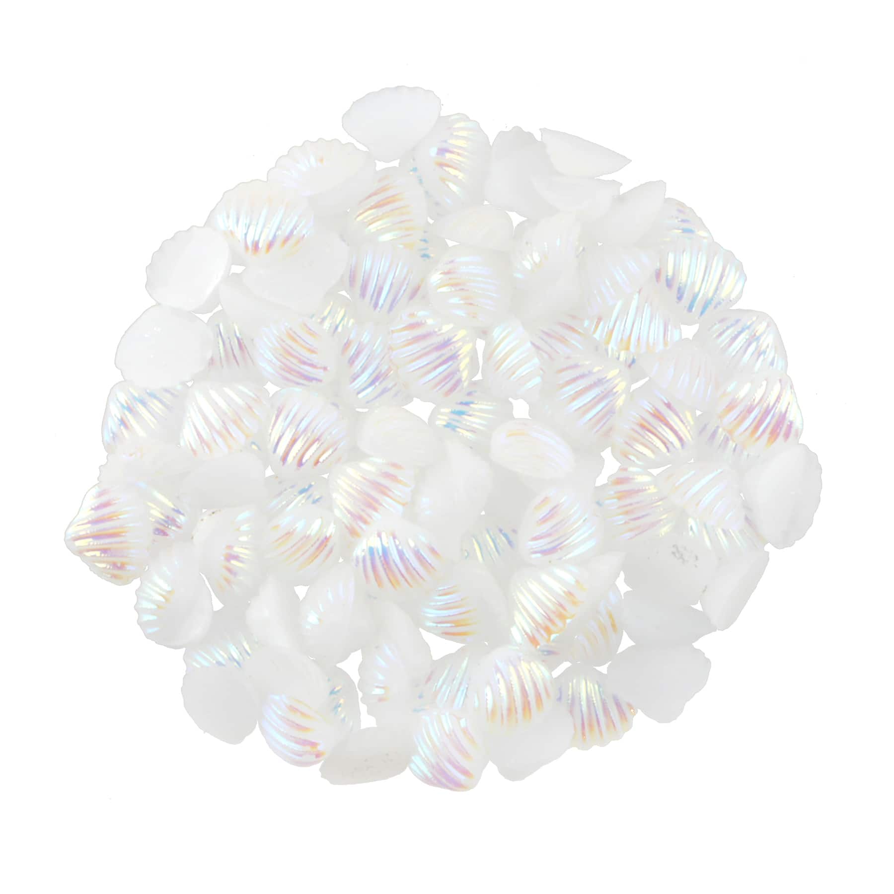 6mm White AB Plastic Flatback Shells, 300ct. by Bead Landing™
