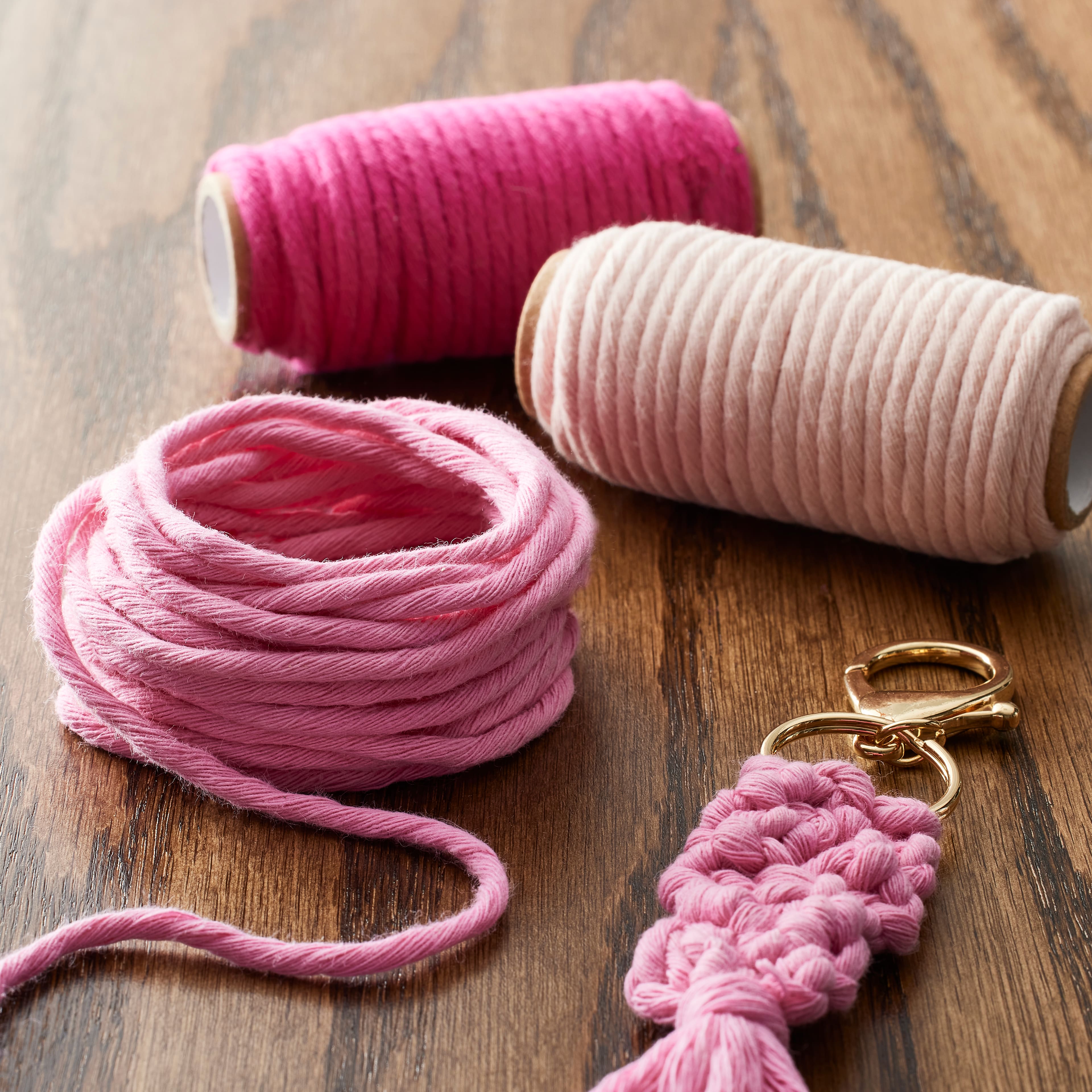 6 Packs: 3 ct. (18 total) 3mm Pink Cotton Macramé Cords by Bead Landing™