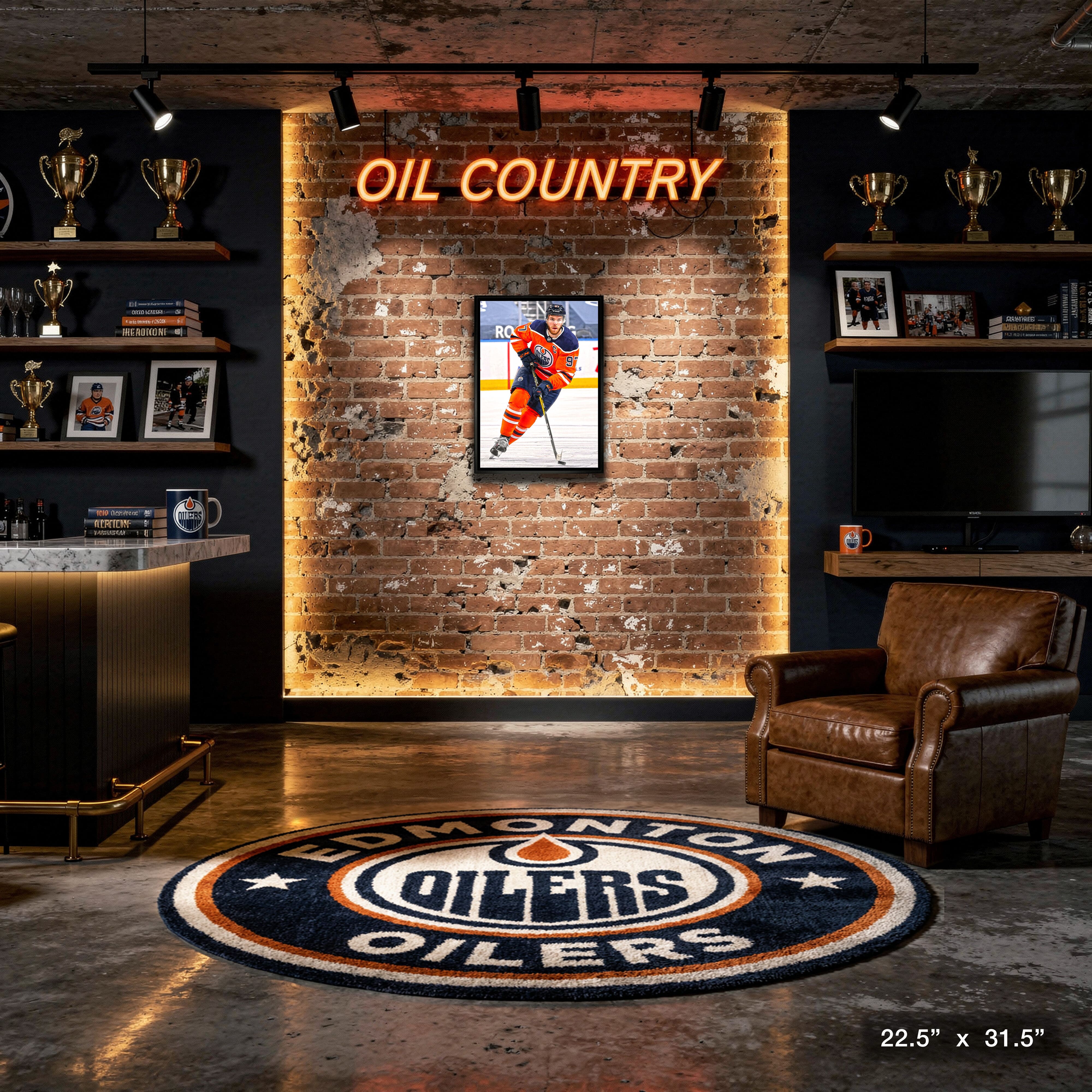 Connor McDavid Edmonton Oilers Framed 20" x 29" Skating Canvas 22.5" x 31.5"