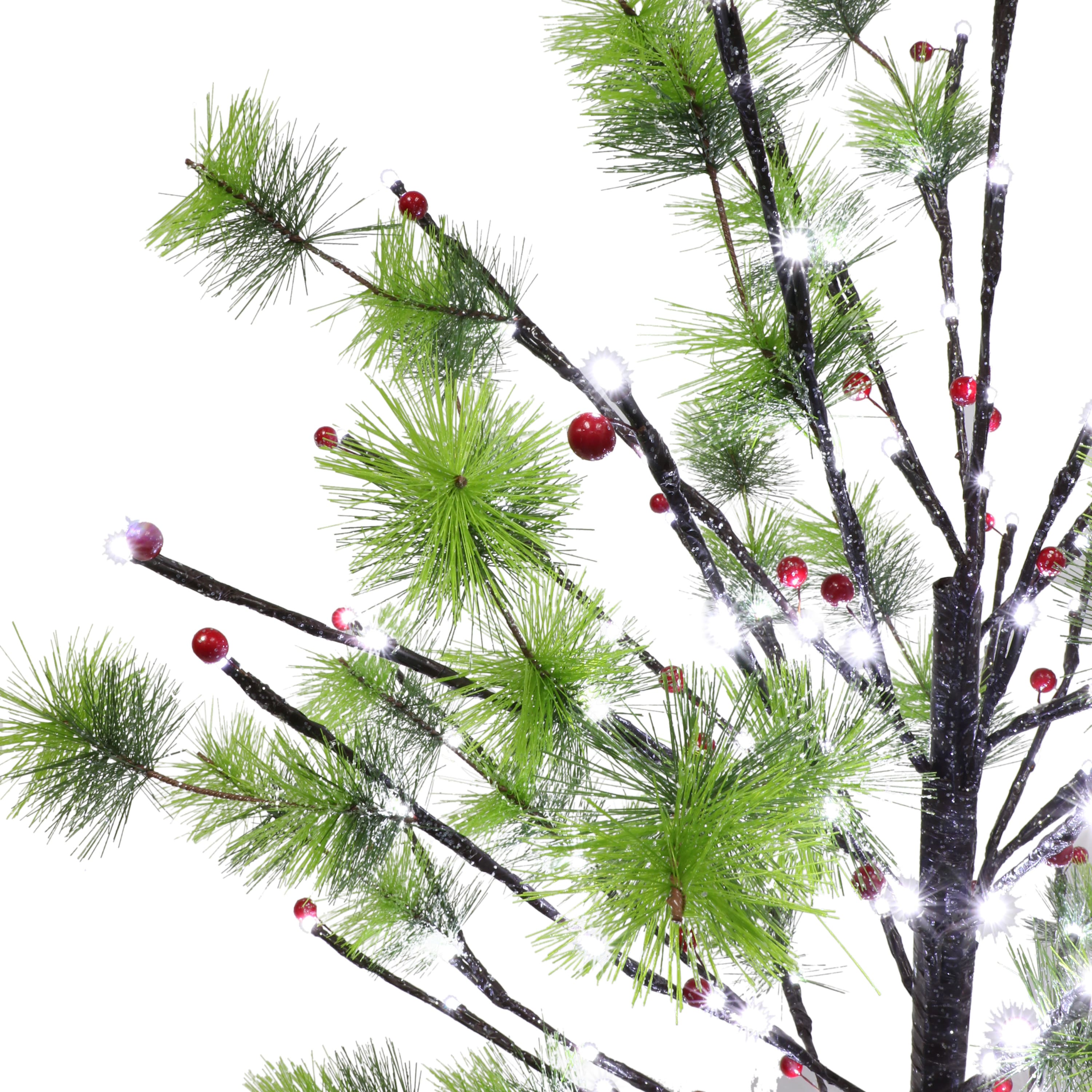 5ft. Pre-Lit Twig Tree, White LED Twinkle Lights