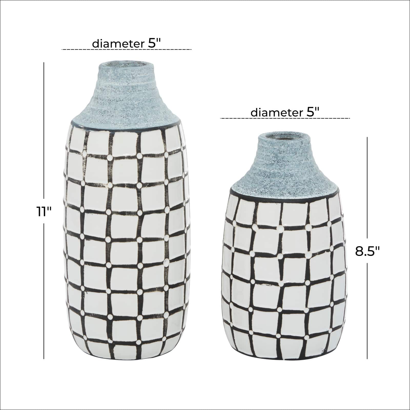 White Ceramic Coastal Vase Set