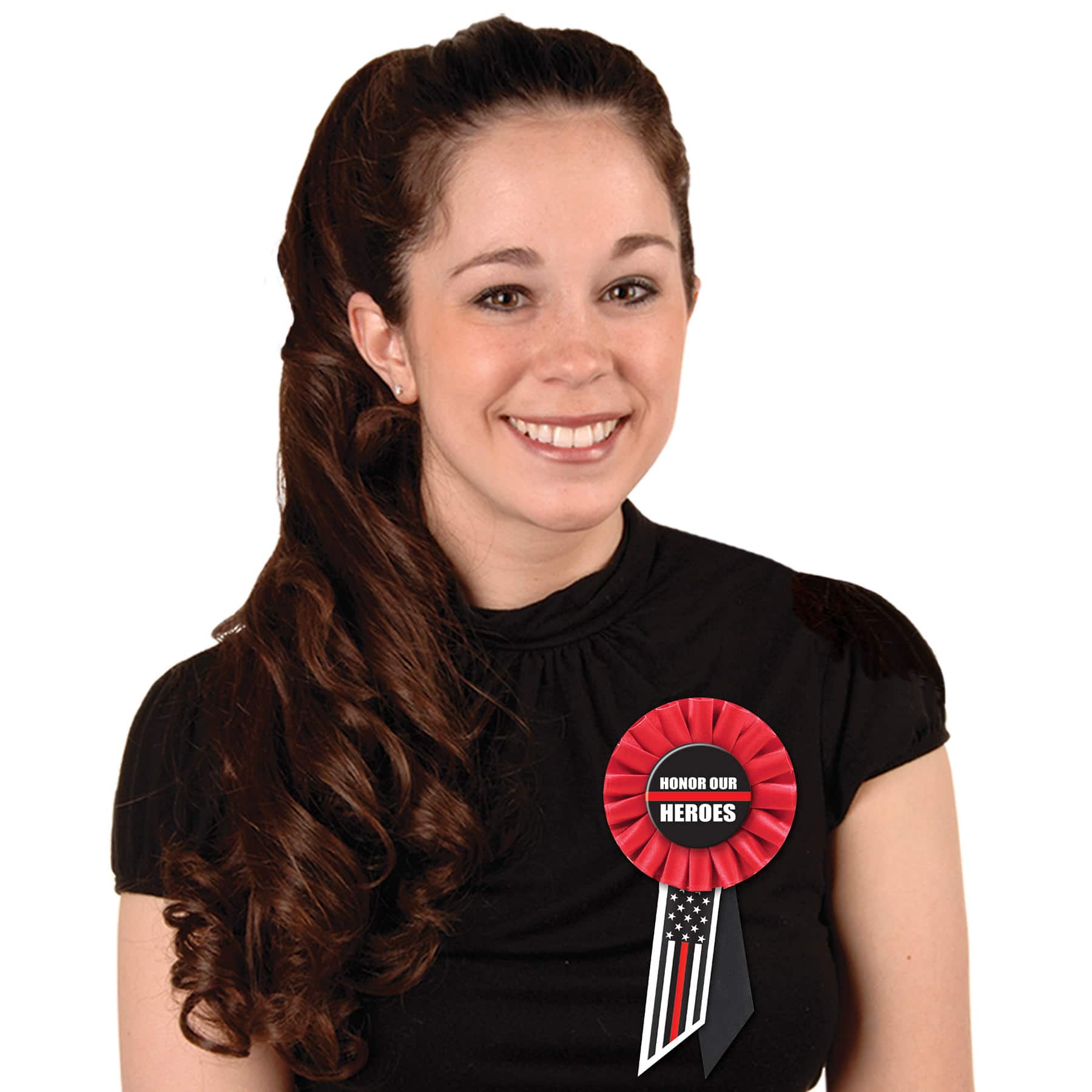 Beistle Red Stripe Honor Our Heroes Rosettes, 2ct.