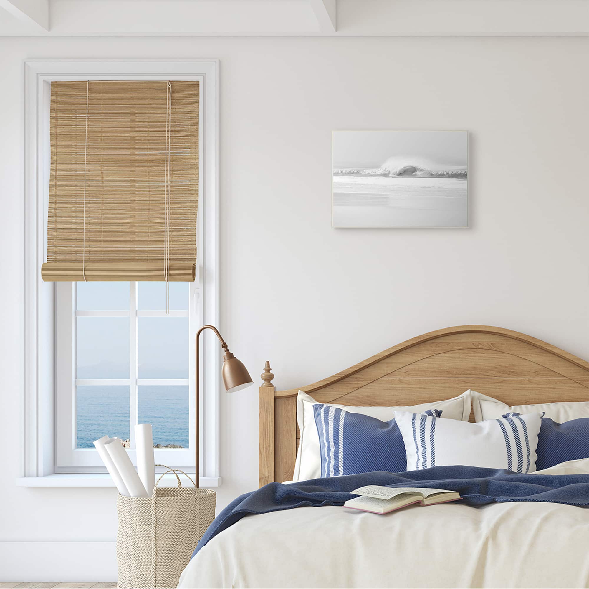Stupell Industries Waves Crashing on Beach Black & White Wall Art
