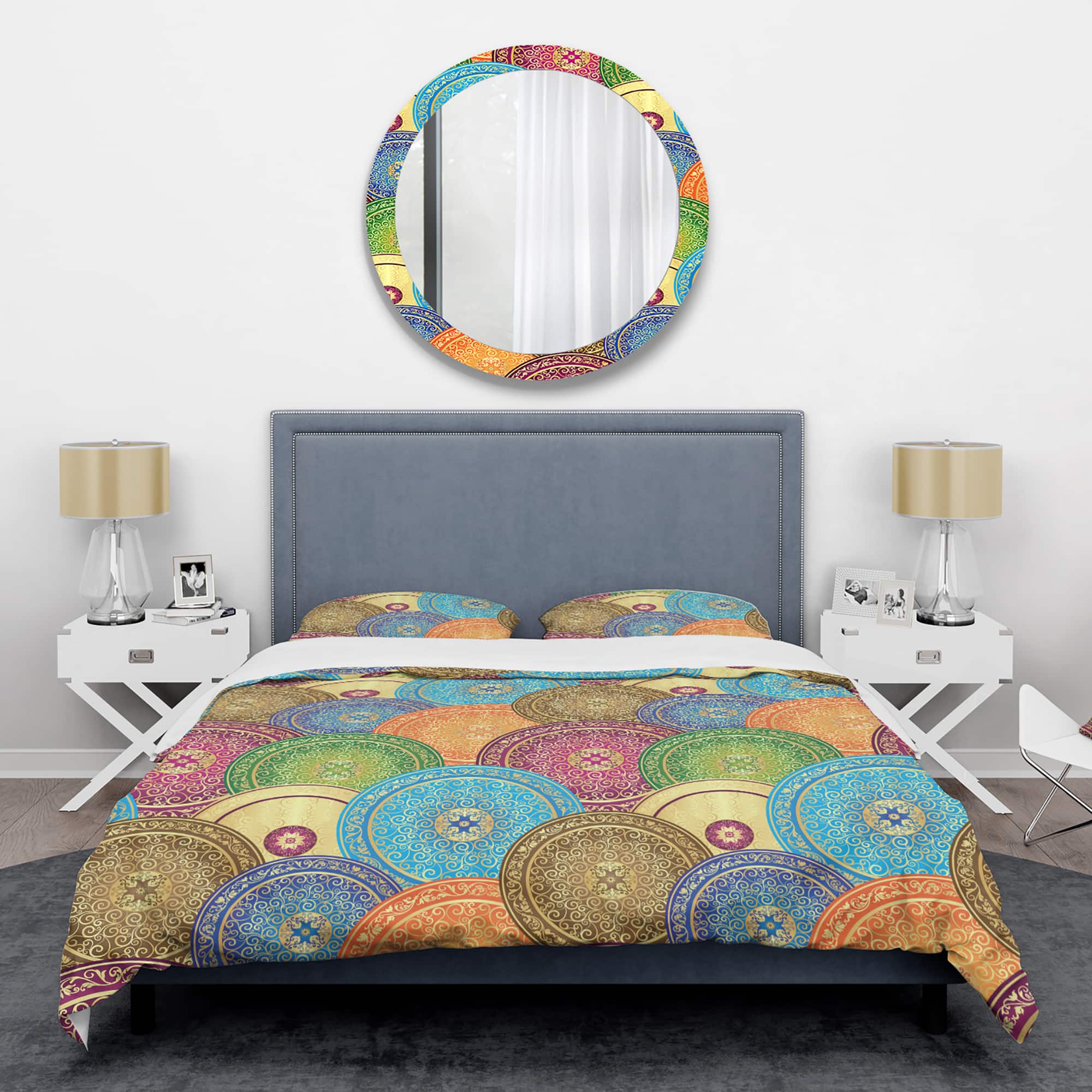 Designart 'Circular Retro Design IV' Mid-Century Duvet Cover Set