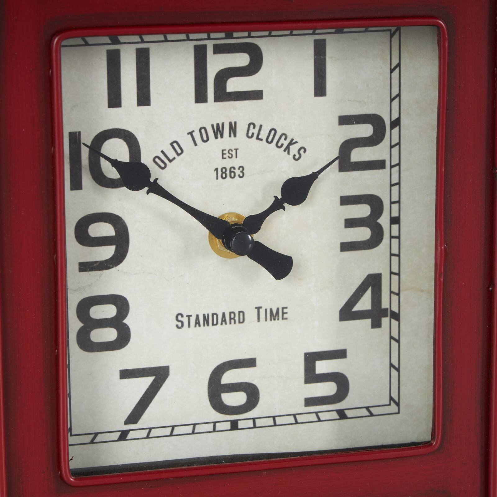 7" x 12" Red London Telephone Booth Inspired Metal Clock