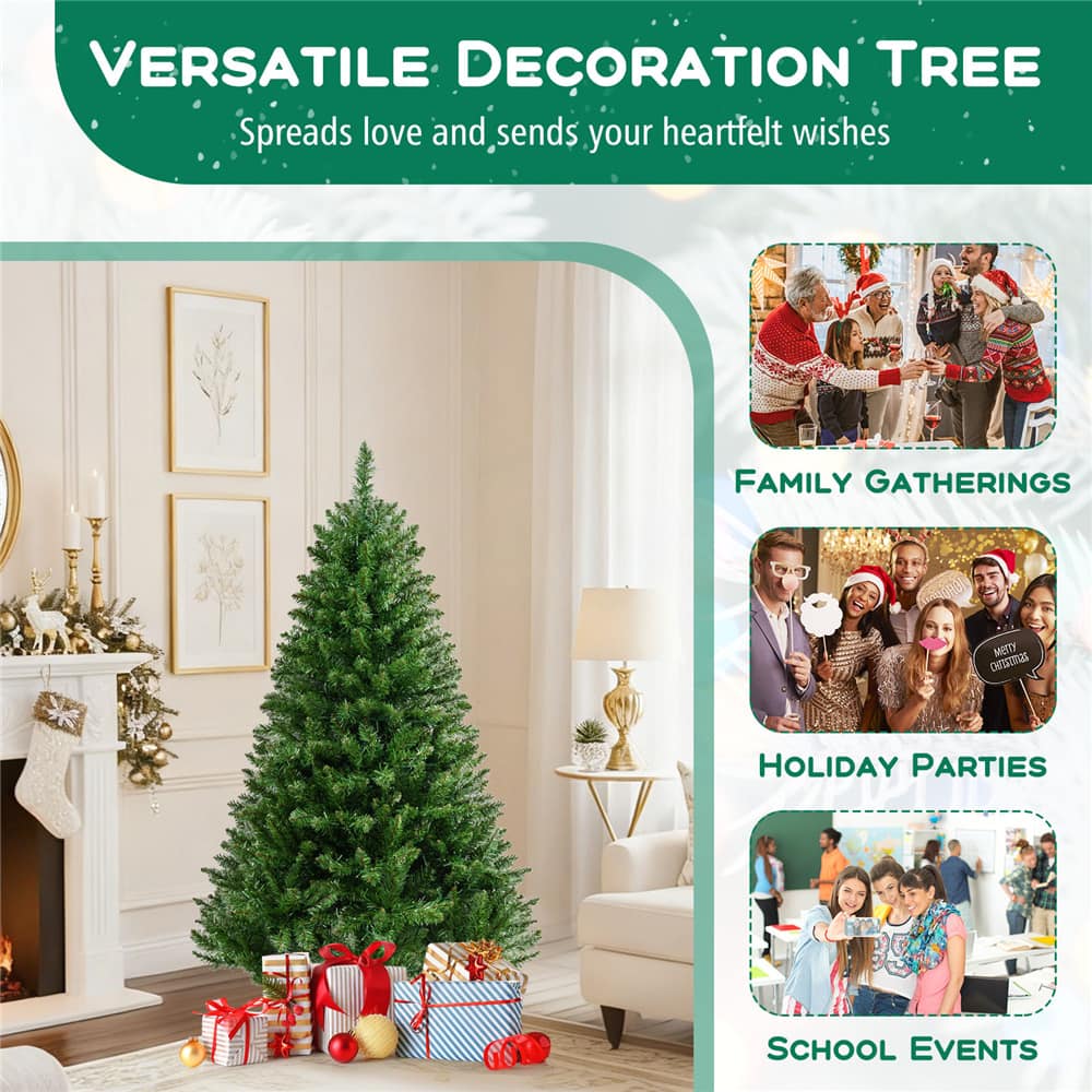 Costway 5 ft Pre-Lit Artificial Christmas Tree, Warm White LED Lights