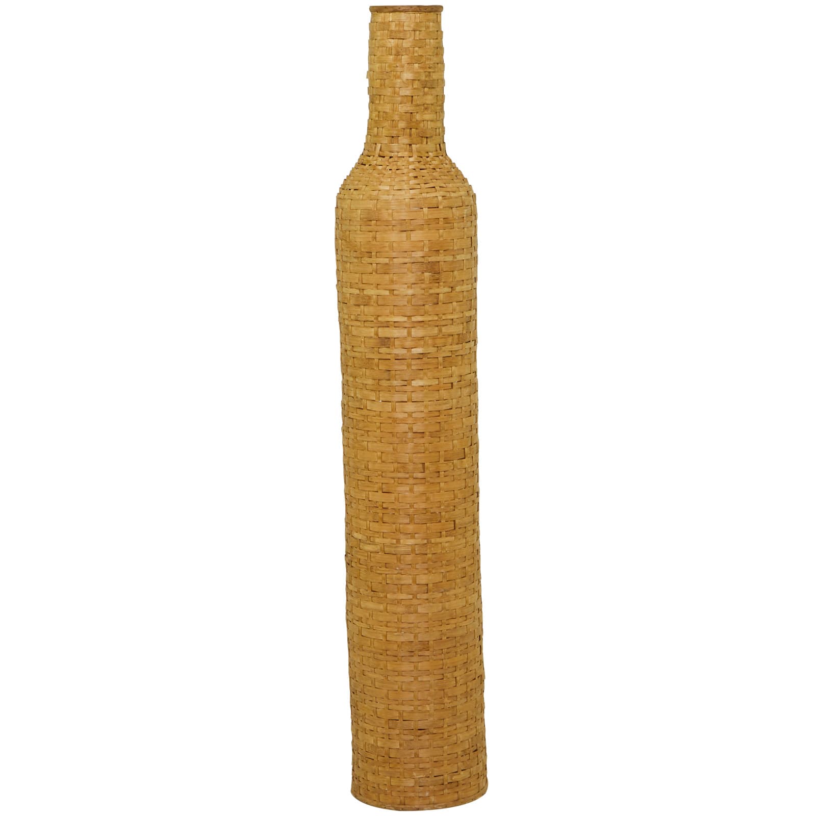 Brown Bamboo Tall Woven Floor Vase