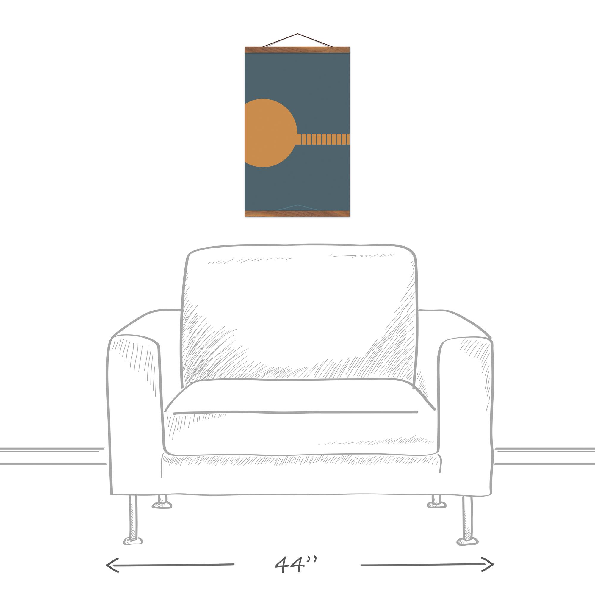 Circle Dash 12" x 18" Teak Hanging Canvas