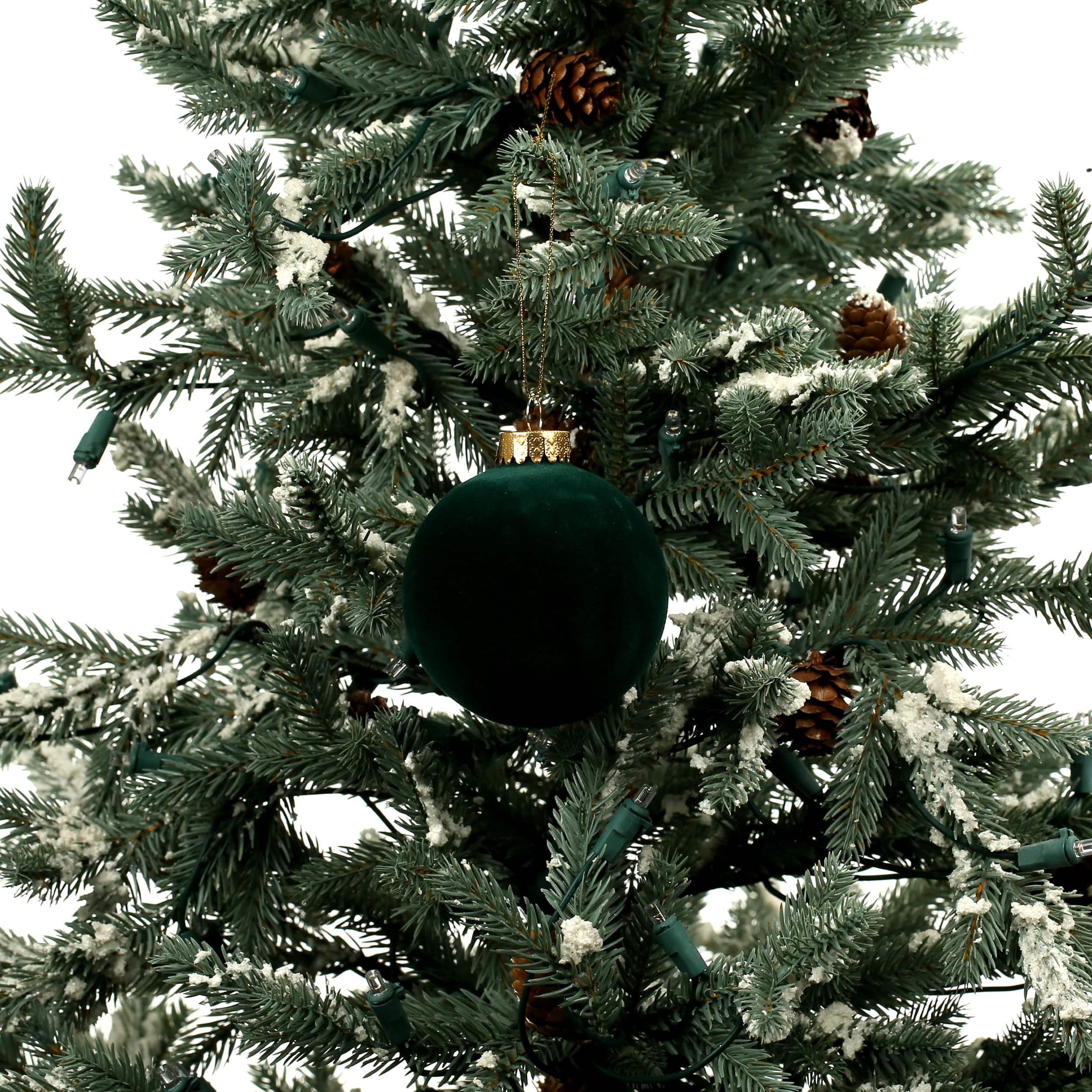 6 Pack 2.5&#x22; Flocked Glass Ball Ornaments by Ashland&#xAE;