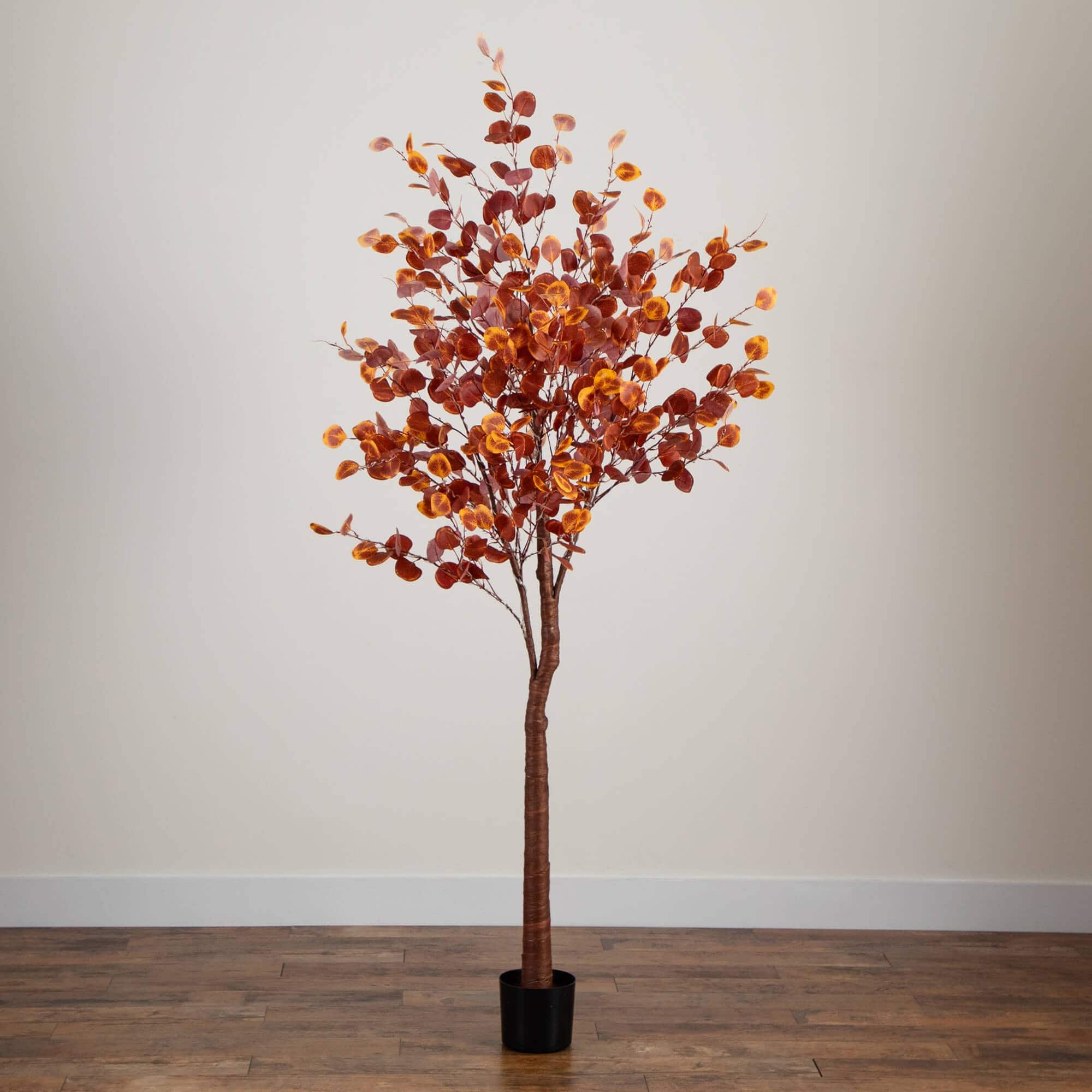 7ft. Pre-Lit Grand Autumn Eucalyptus Artificial Fall Tree with 420 Warm White LED Lights