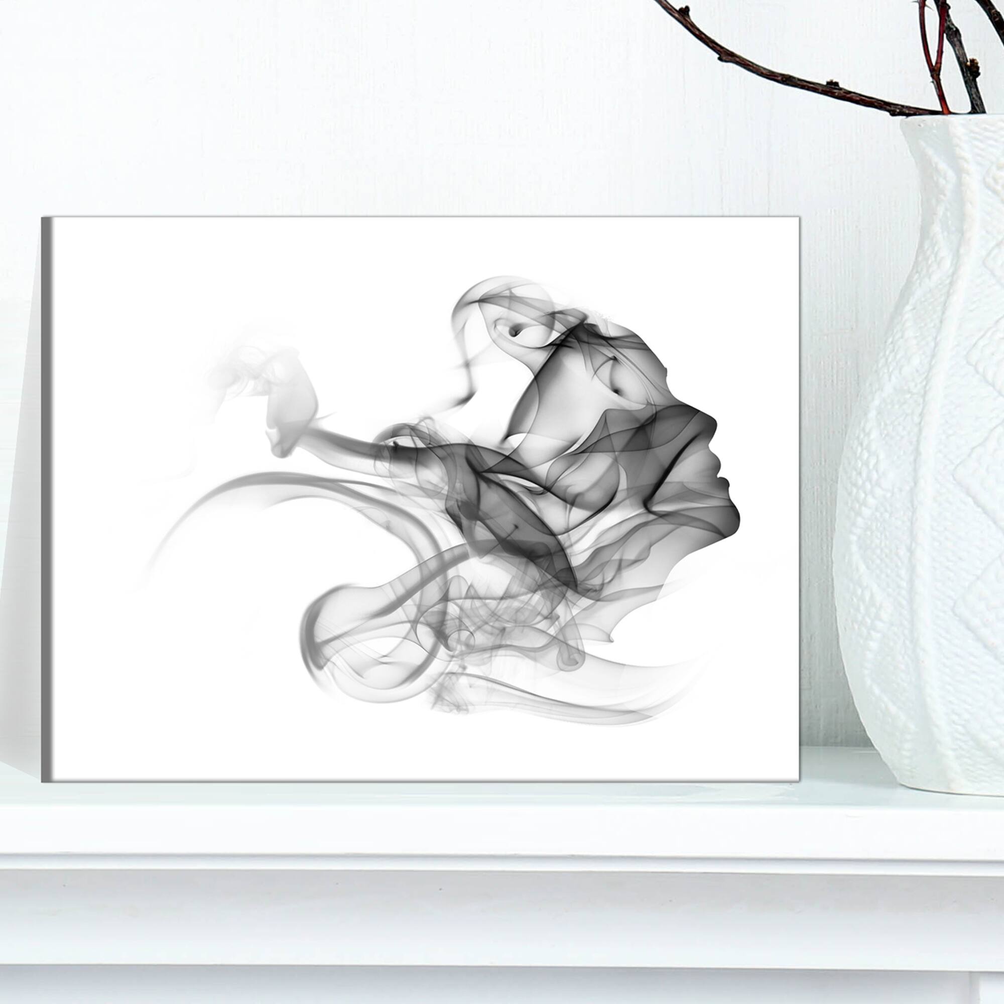 Designart - Woman and Smoke Double Exposure