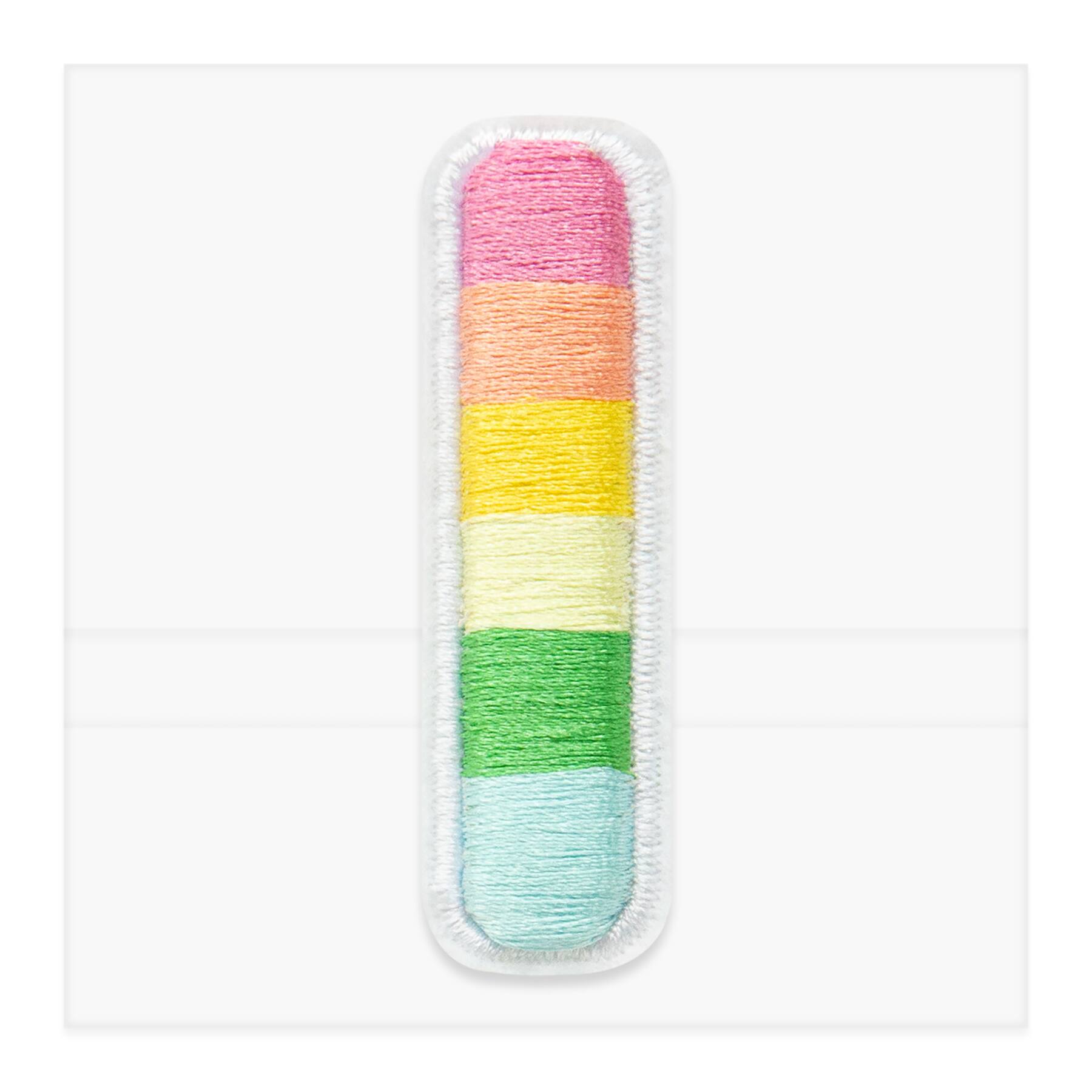 2" Pastel Rainbow Stripes Letter Iron-On & Adhesive Patch by Make Market