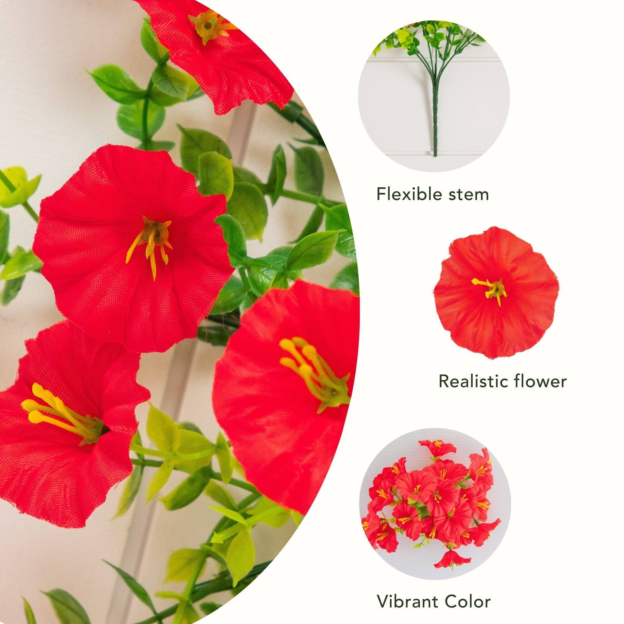 14" UV Resistant Artificial Morning Glory Bushes, 12ct.