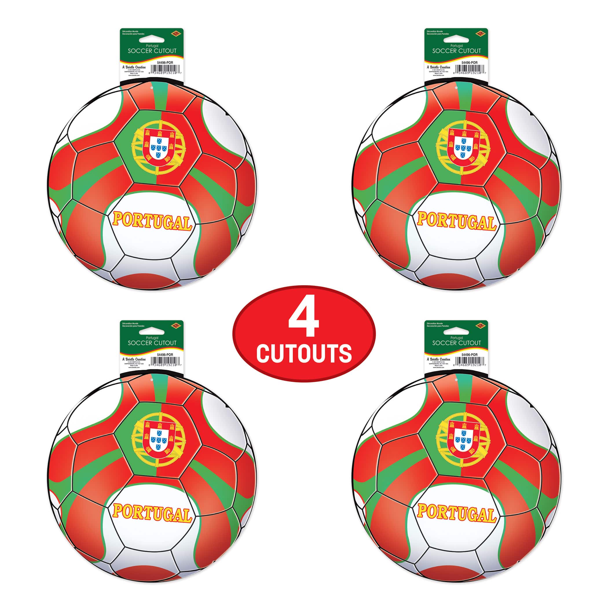 Beistle 10" Soccer Ball Cutouts, 4ct.