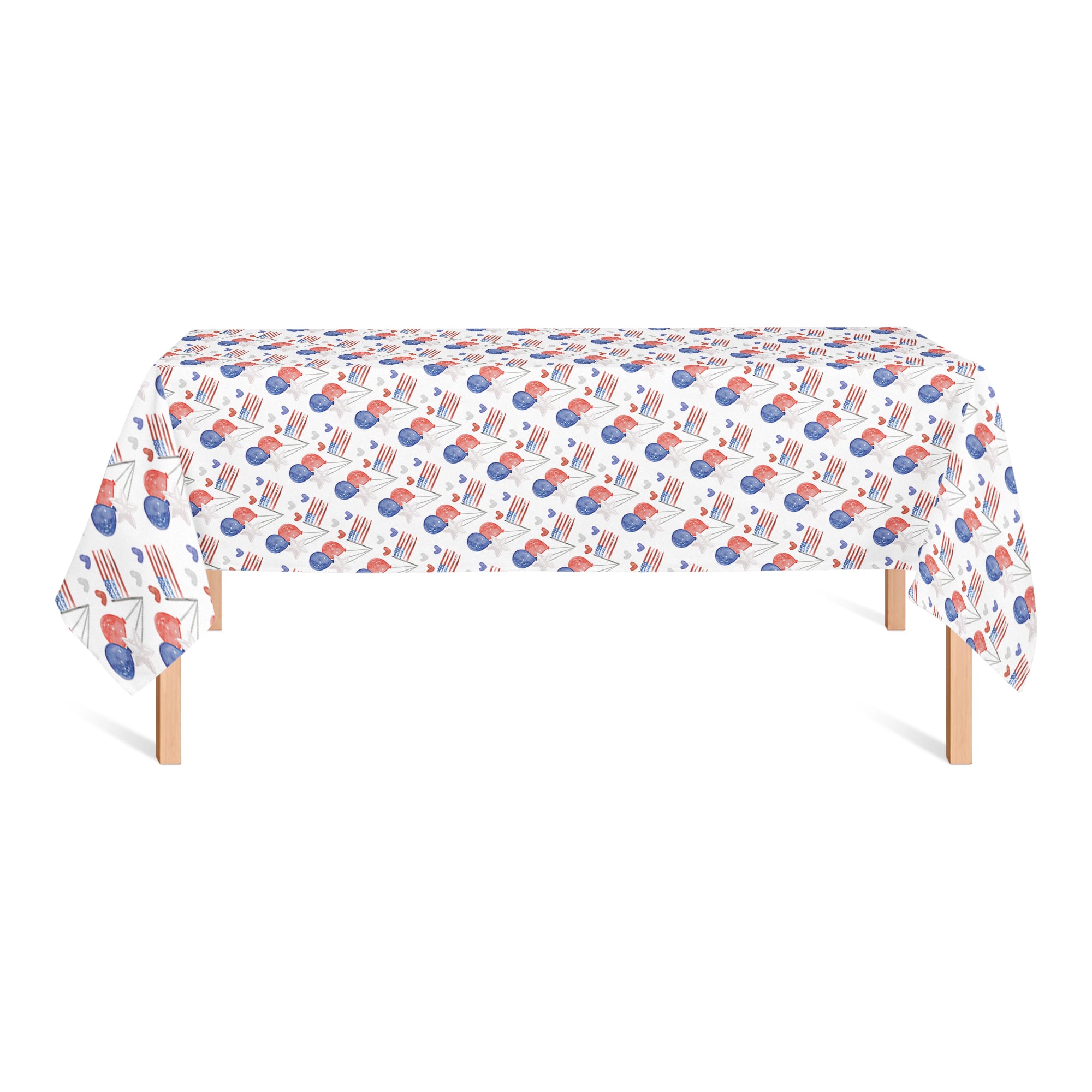 Patriotic Icons Pattern Tablecloth, 58" x 102"