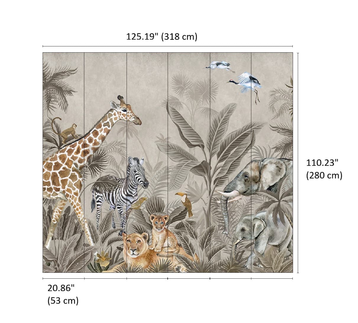 Designs Direct Safari Tales Taupe Wall Mural