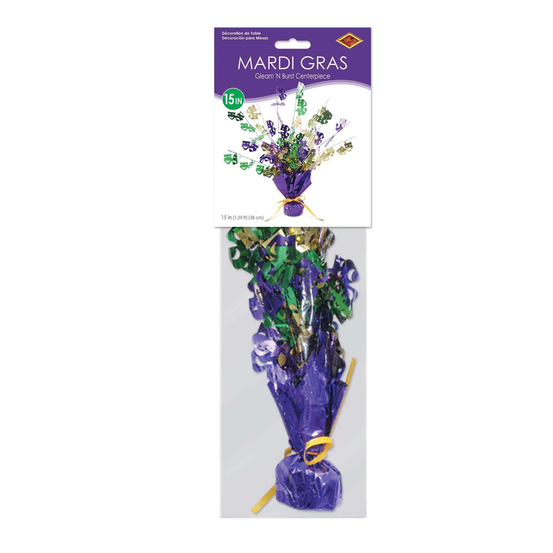 Beistle 15" Mardi Gras Gleam 'N Burst Centerpieces, 2ct.