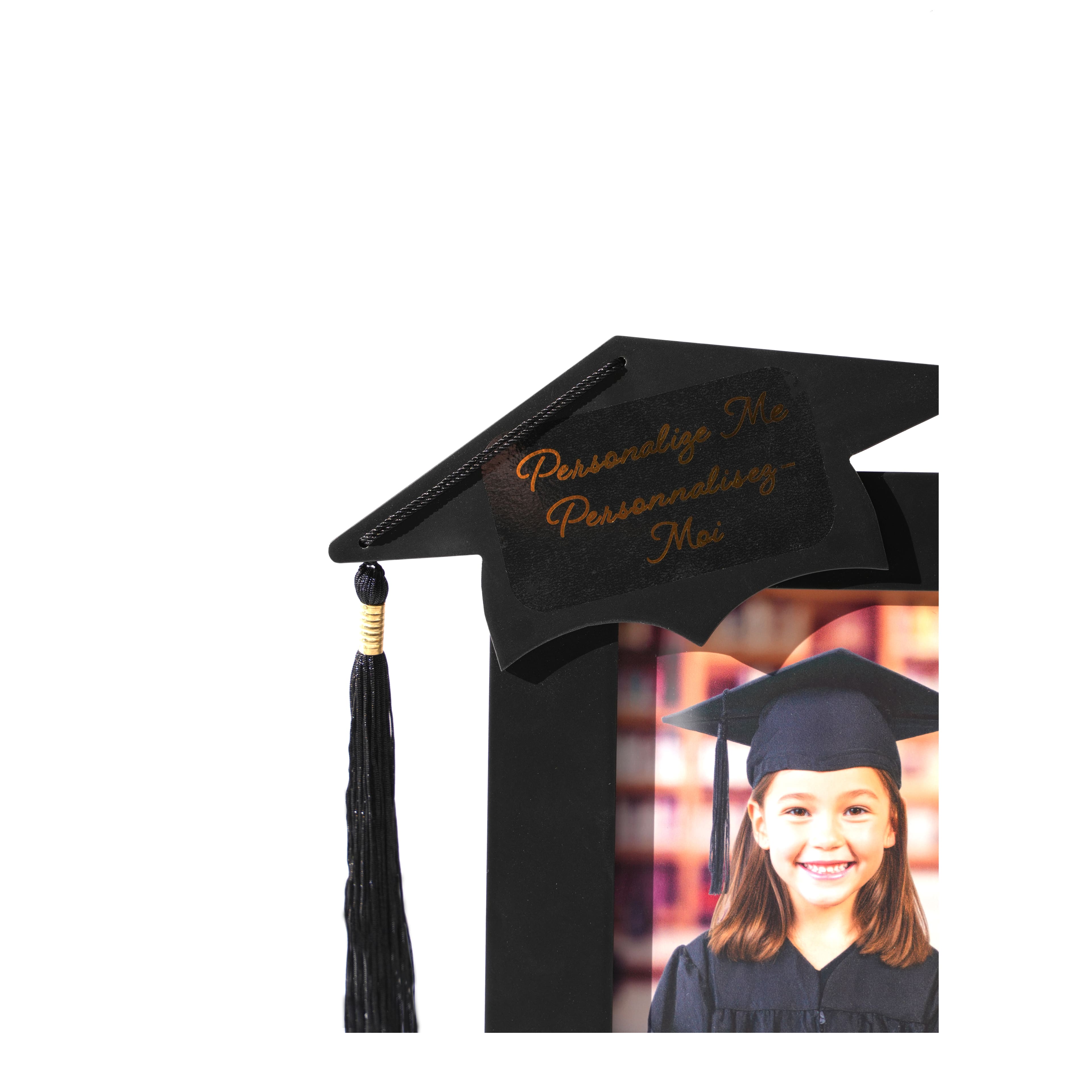 5" x 7" Black Customizable Tabletop Frame with Hat, Graduation by Ashland®
