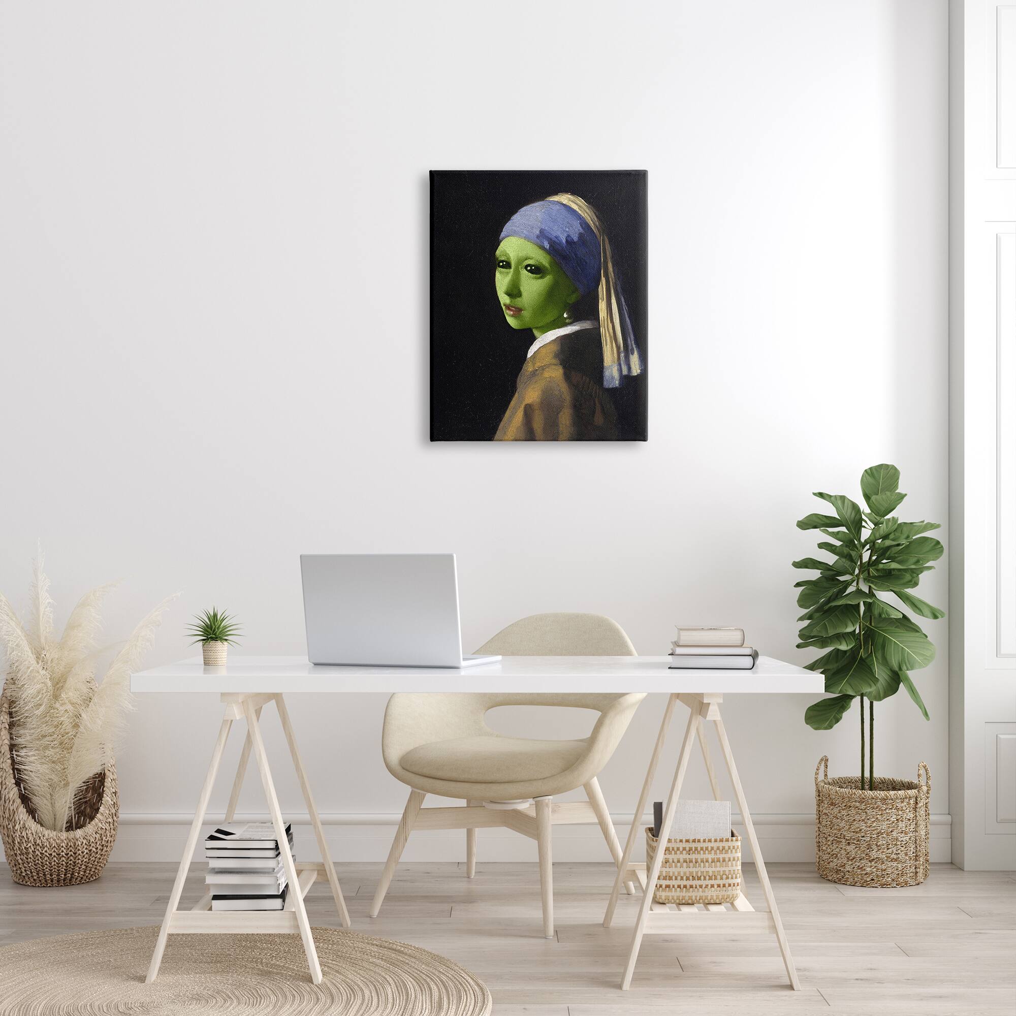 Stupell Industries Girl With Pearl Earring Alien Canvas Wall Art