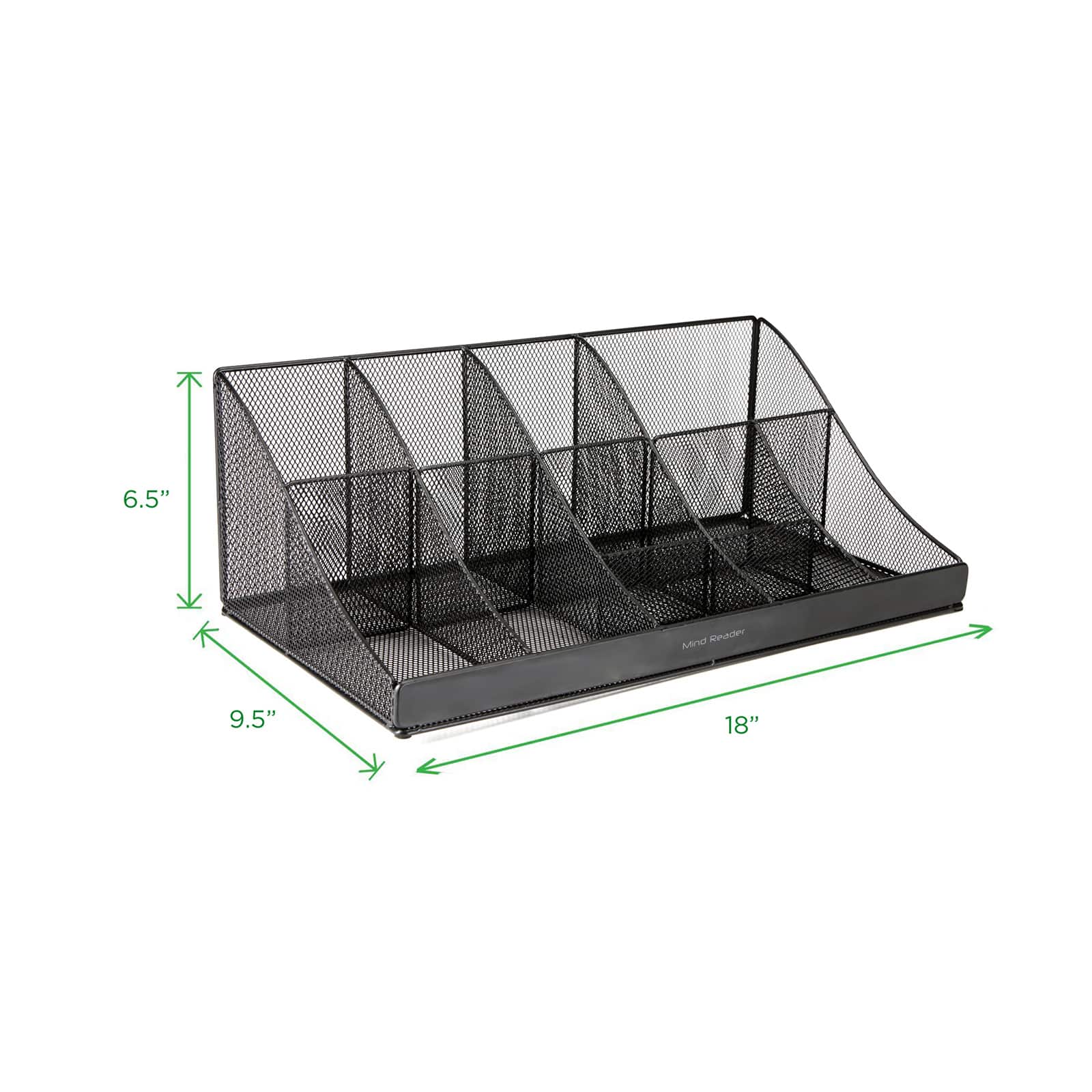 Mind Reader Black 11 Compartment Breakroom Coffee Condiment Organizer