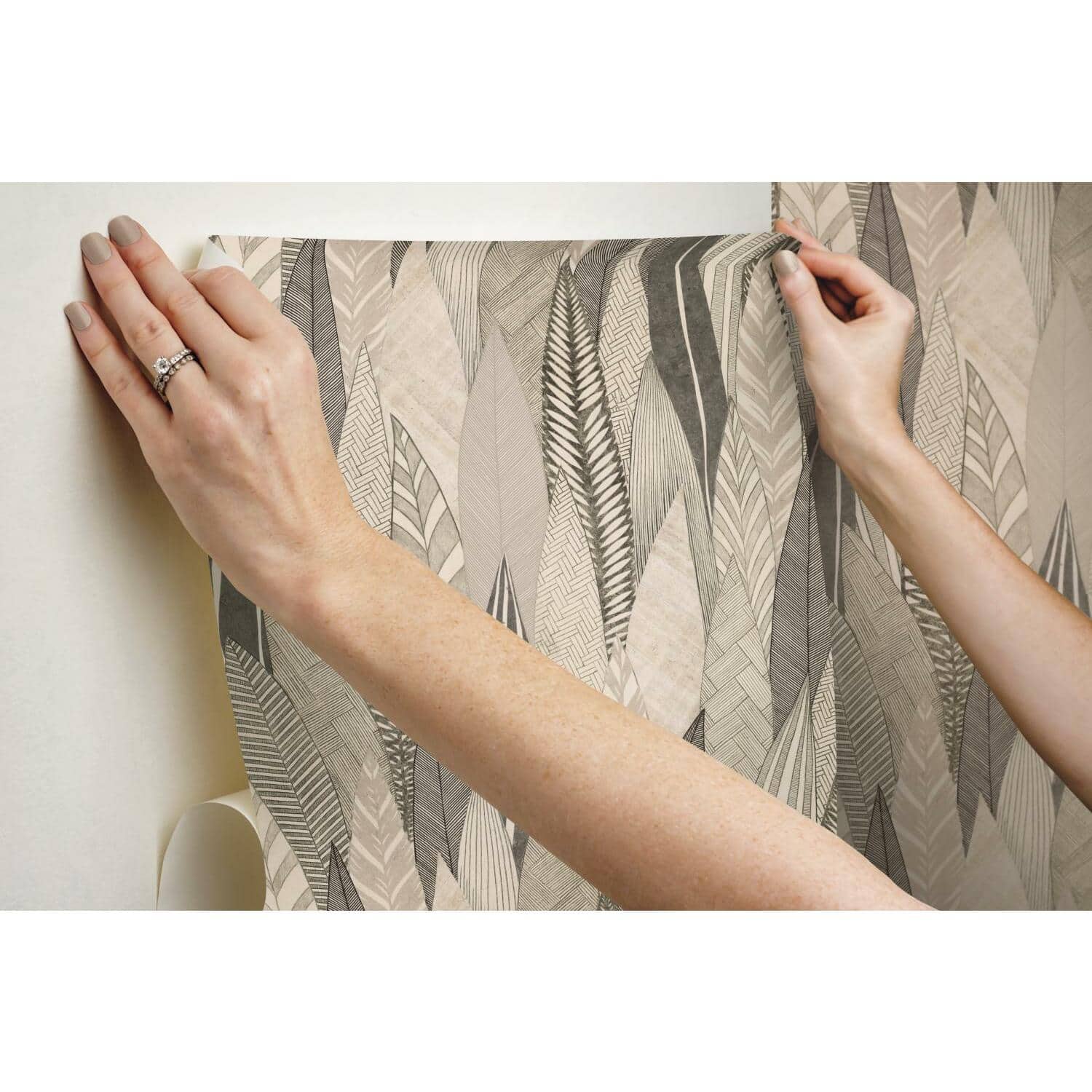 Roommates Fern & Feathers Peel & Stick Wallpaper