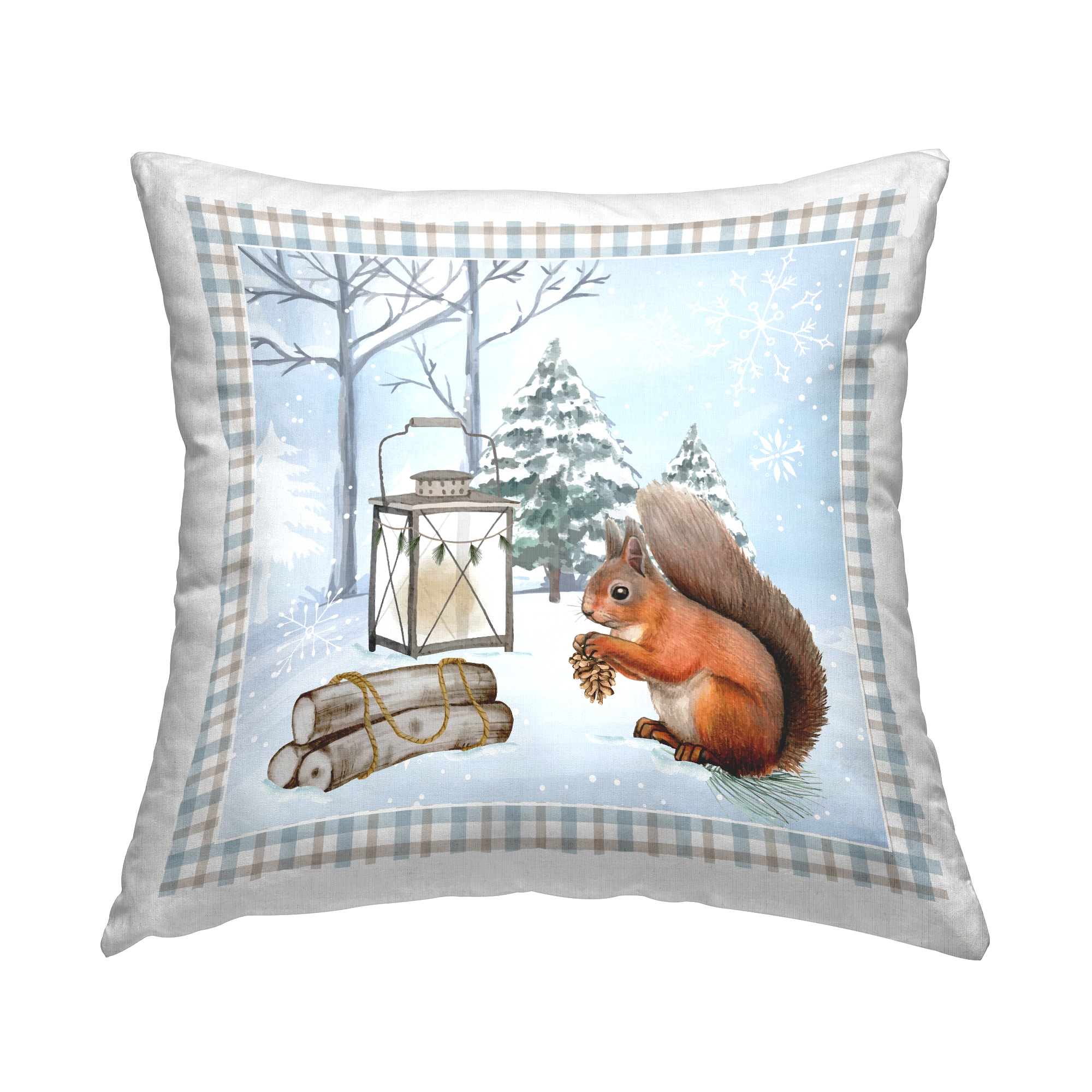Stupell Industries Woodland Squirrel & Snowflakes Throw Pillow