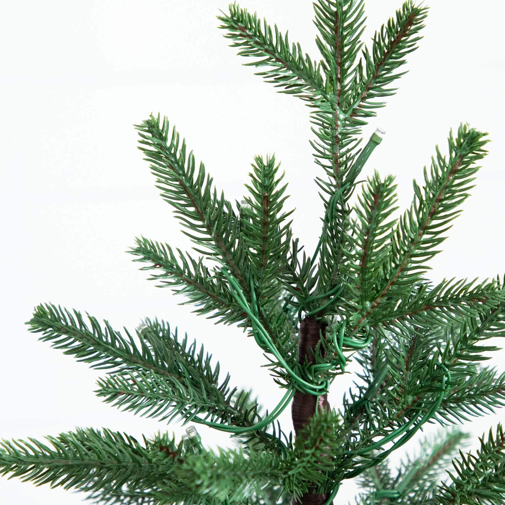 1.5ft. Pre-Lit Artificial Mini Christmas Tree in Basket with 20 Warm White LED Lights